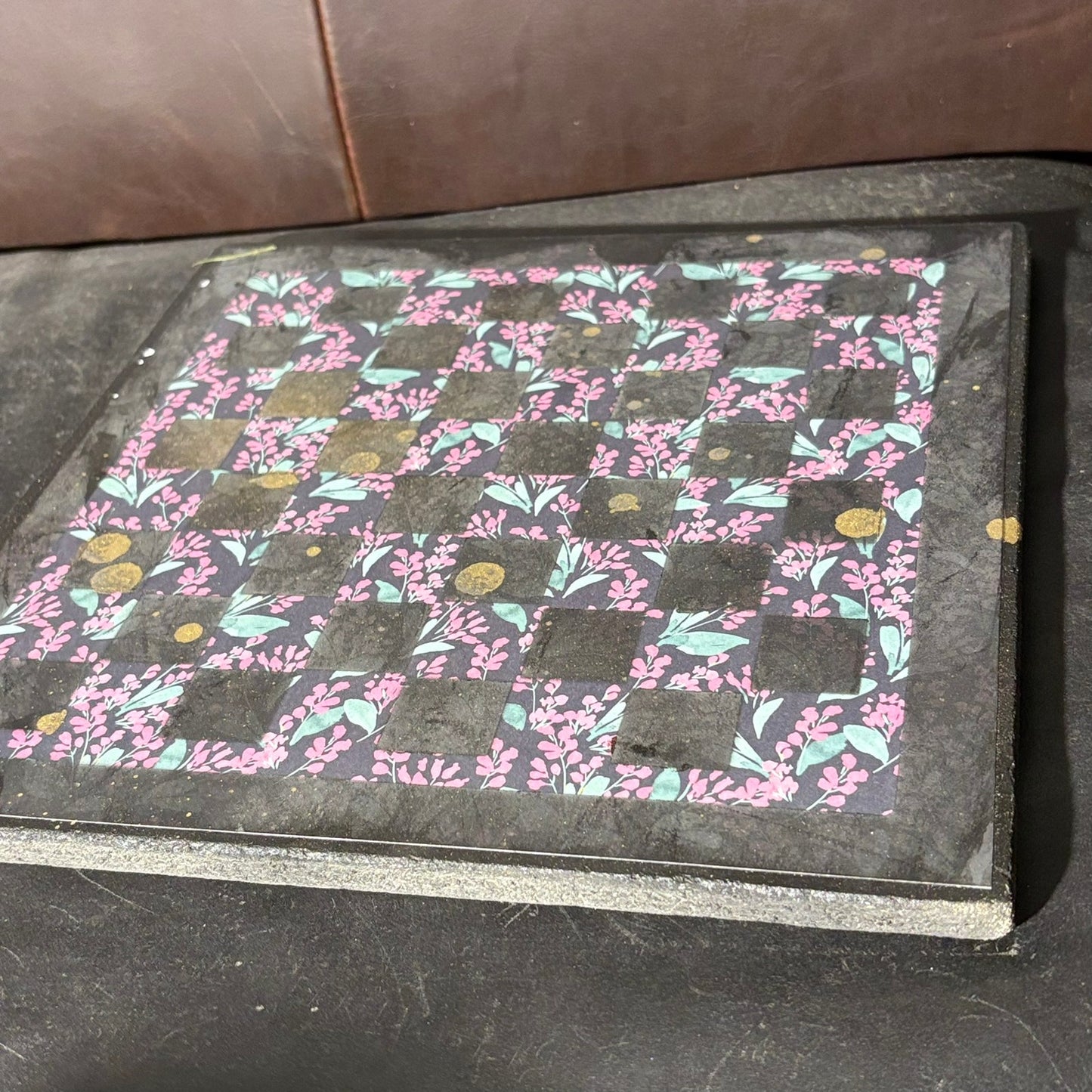 Beautiful Flowers - Scrapbook Chess Board