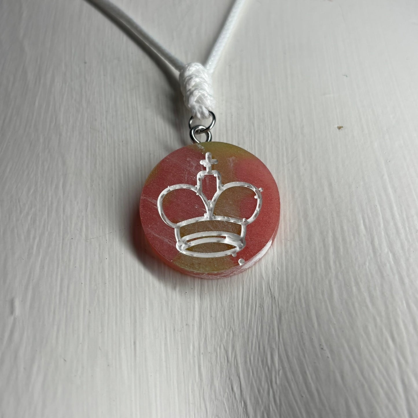 Pink Smoosh - Handmade Resin Chess Necklace