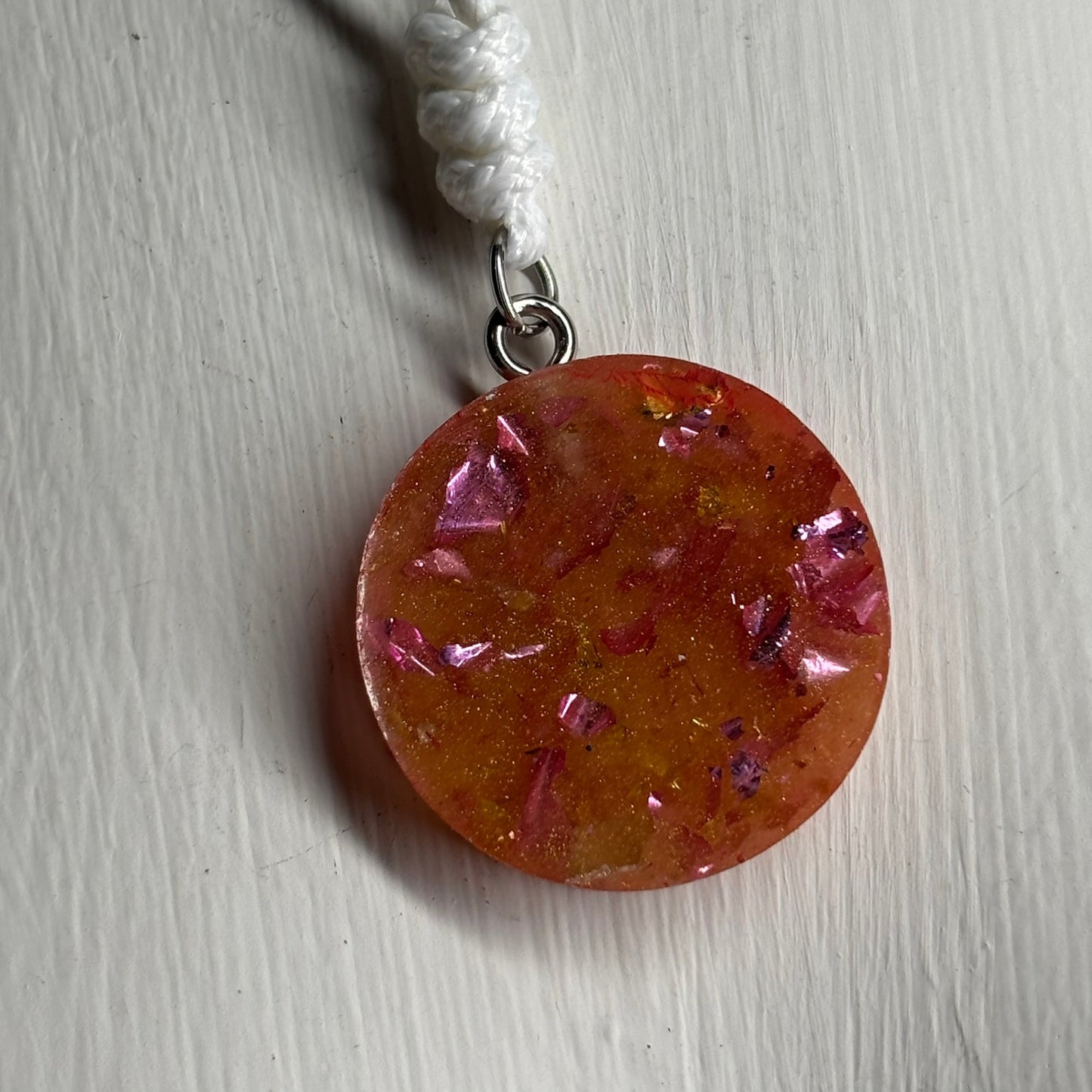 Orange Fire Pawn - Handmade Resin Chess Necklace