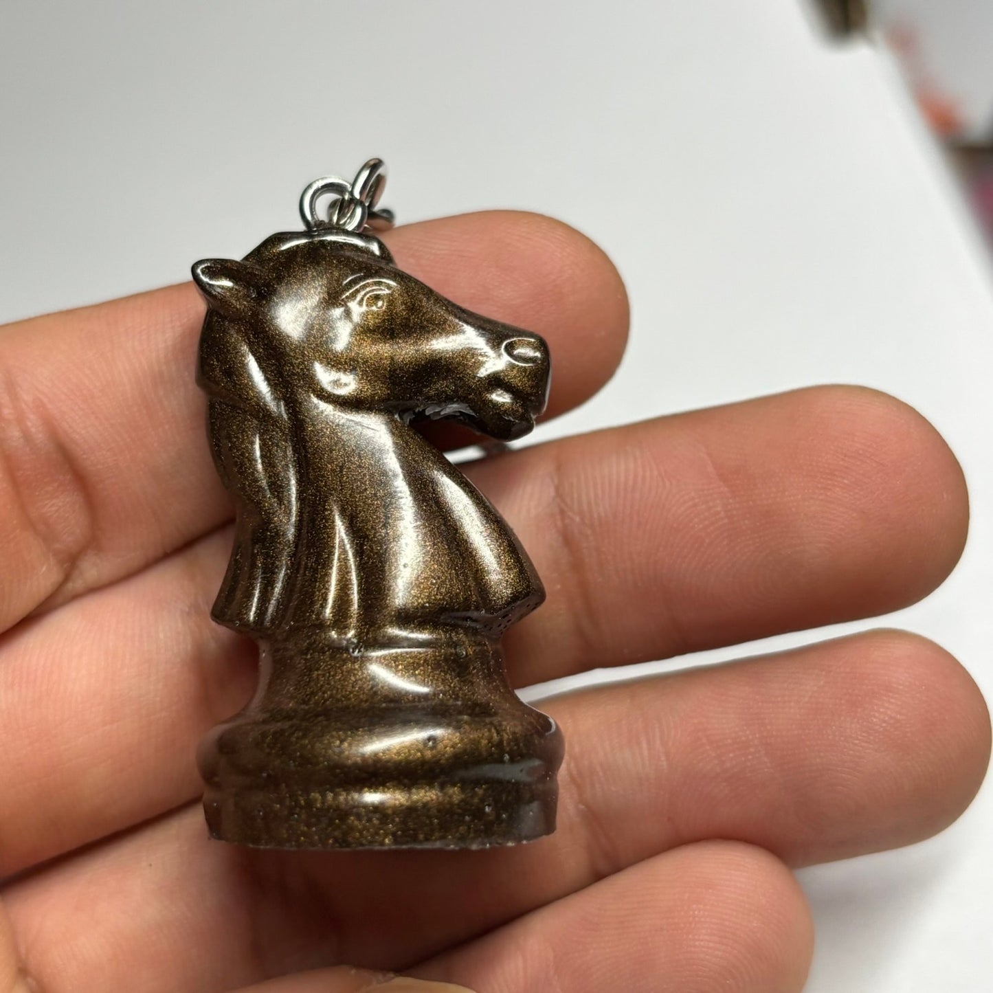 Royal Brown Knight - Handmade Resin Keychain
