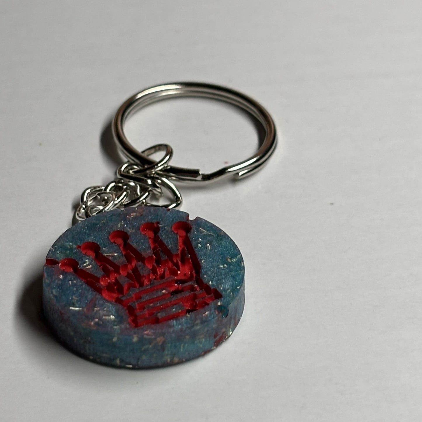 Blue Red Queen - Handmade Resin Keychain