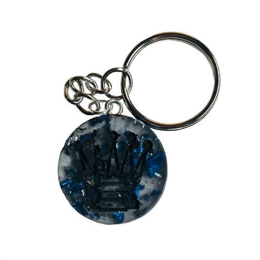 Blue Sparkle Queen - Handmade Resin Keychain