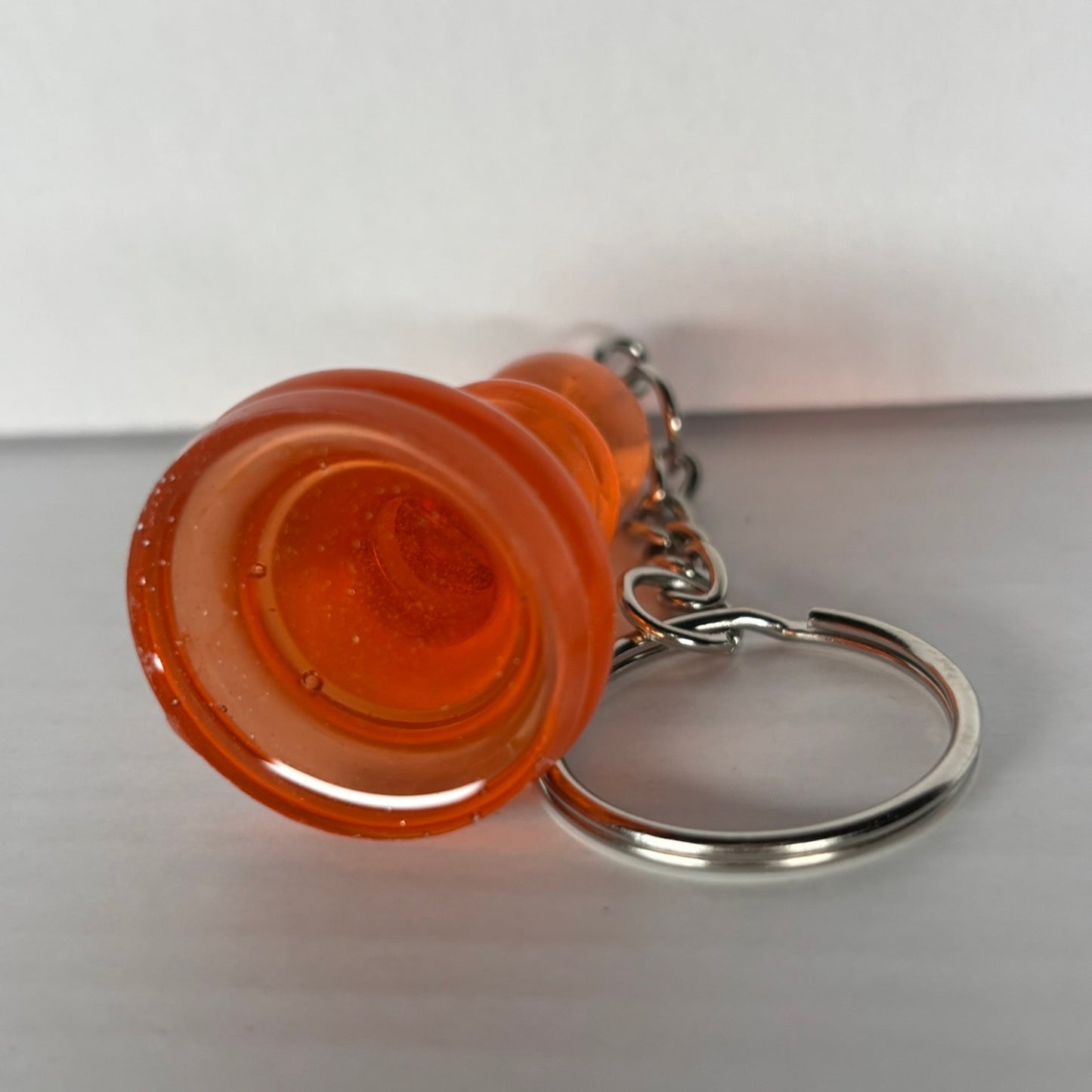 Orange Translucent Handmade Resin Keychain - One of a Kind Design