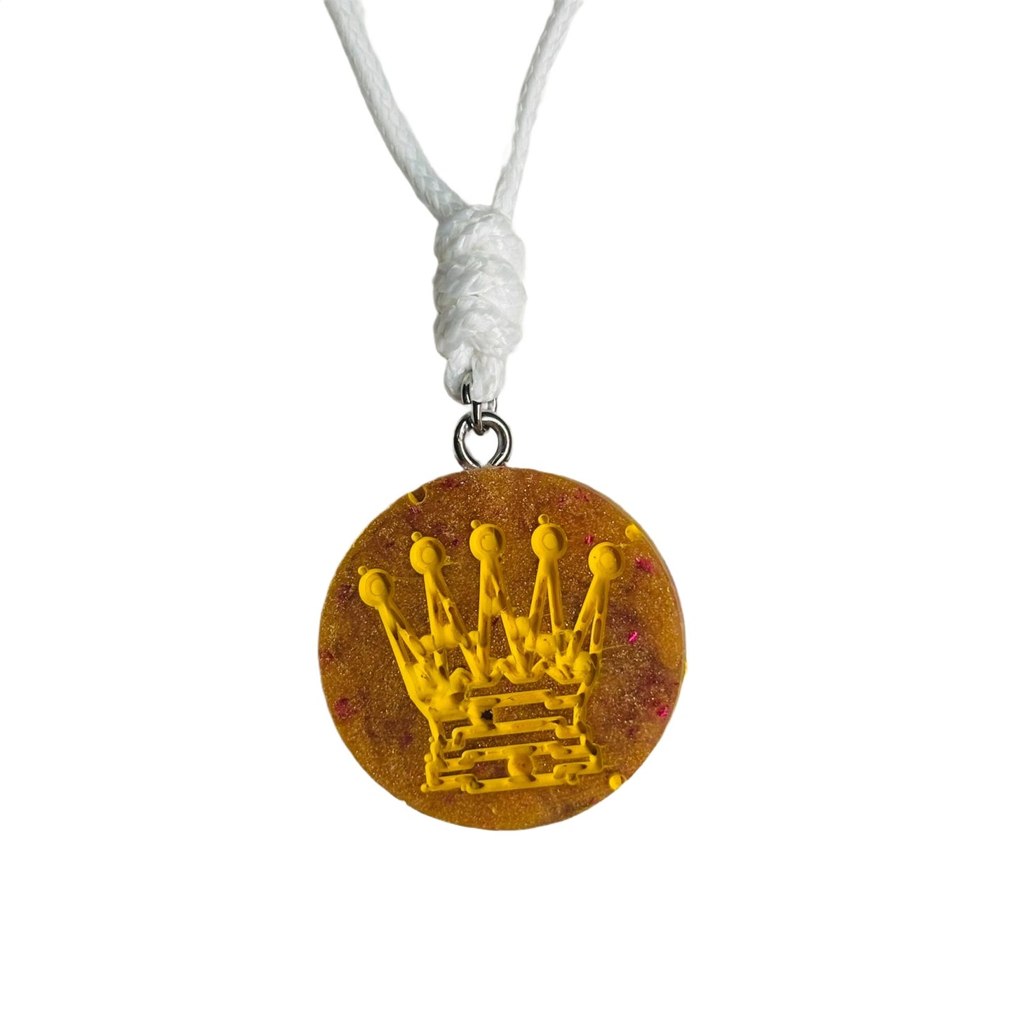 Orange Queen - Handmade Resin Chess Necklace
