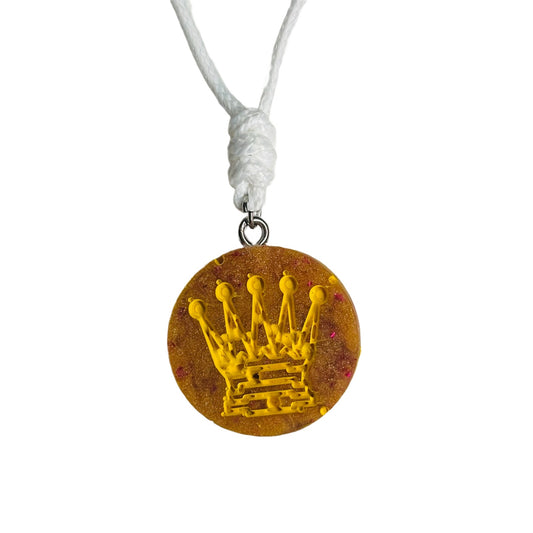 Orange Queen - Handmade Resin Chess Necklace