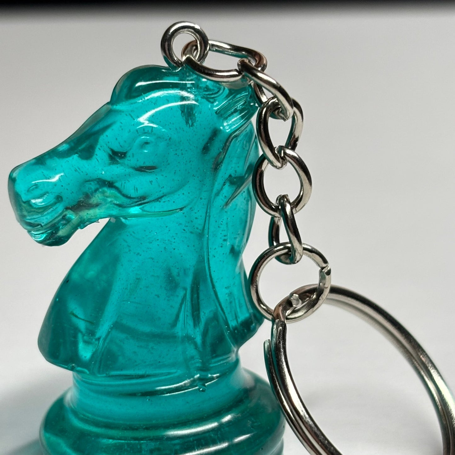 Aqua Translucent Green Knight - Handmade Resin Keychain