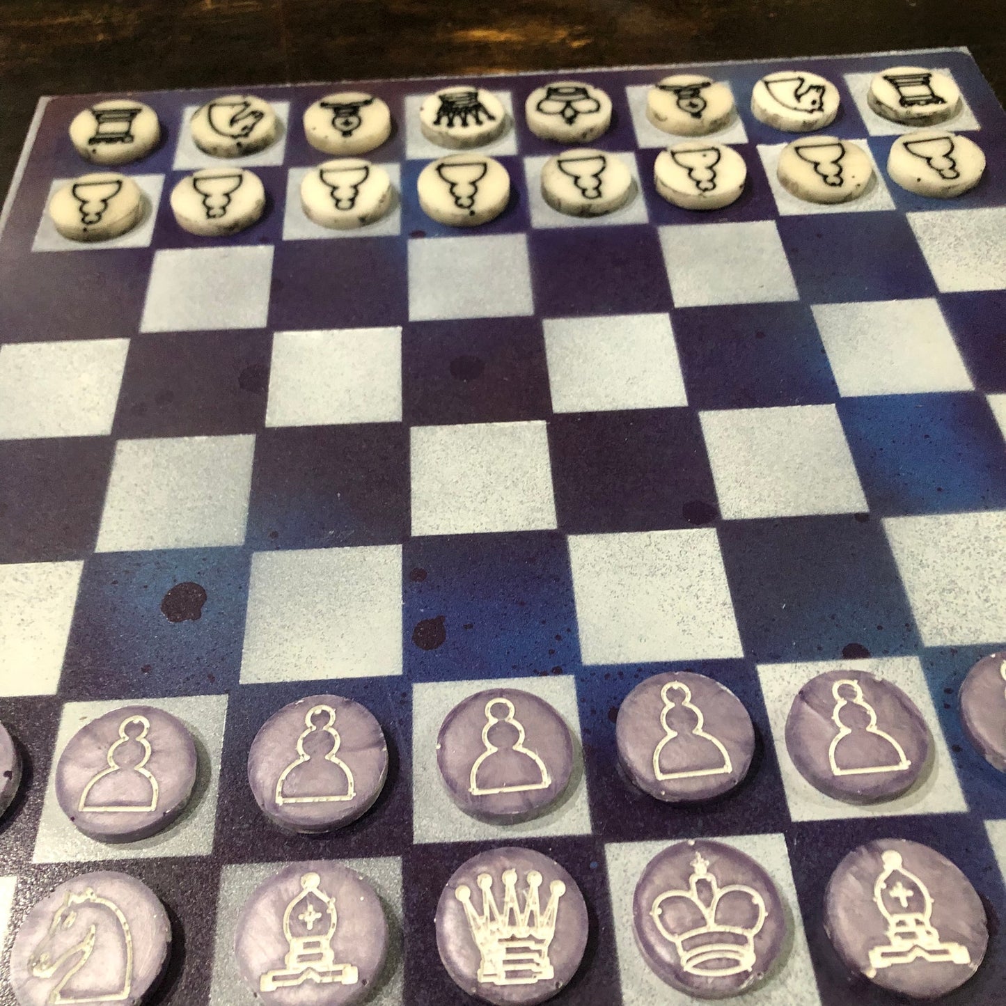 Dark Purple - Painted Chess Set