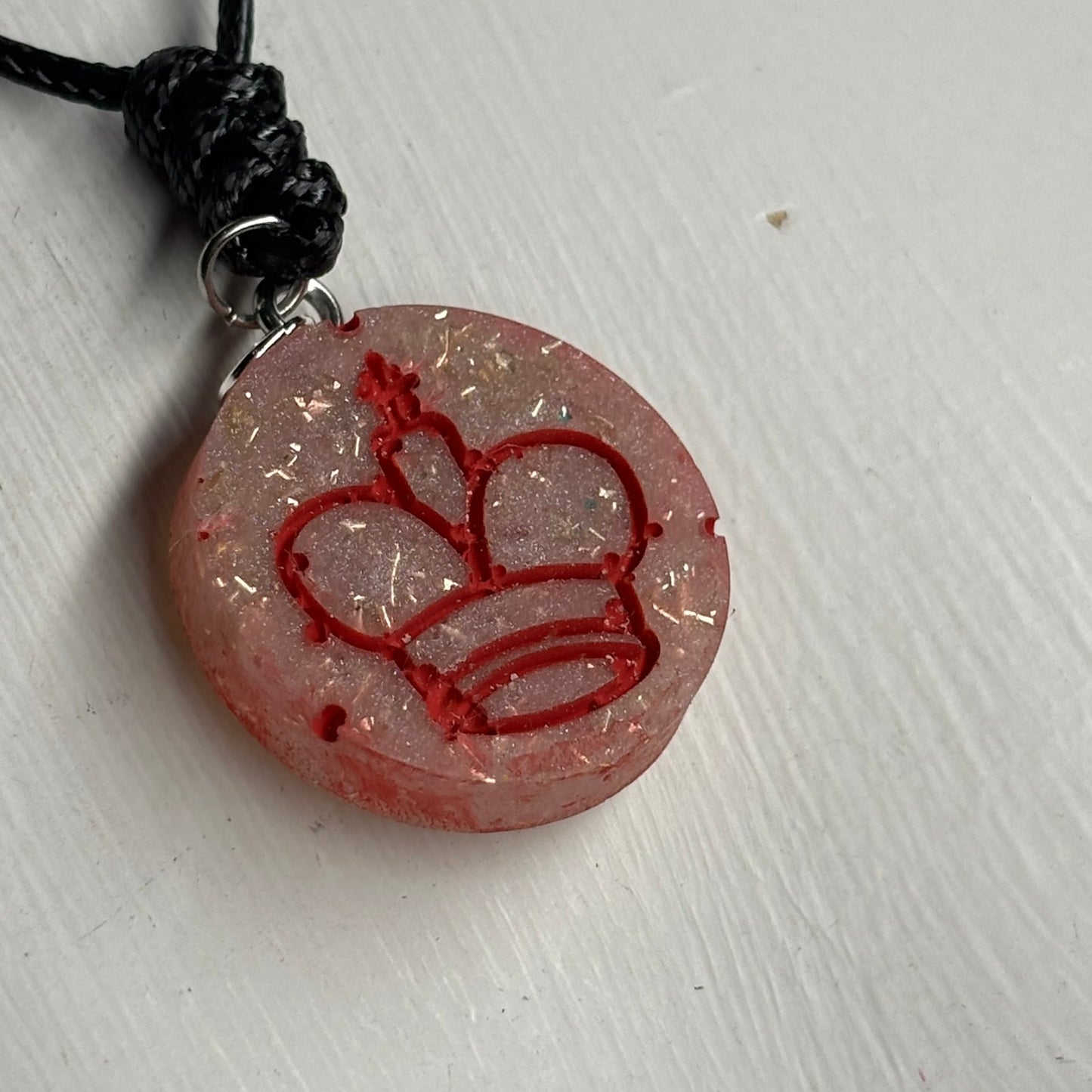 Crystal Red King - Handmade Resin Chess Necklace