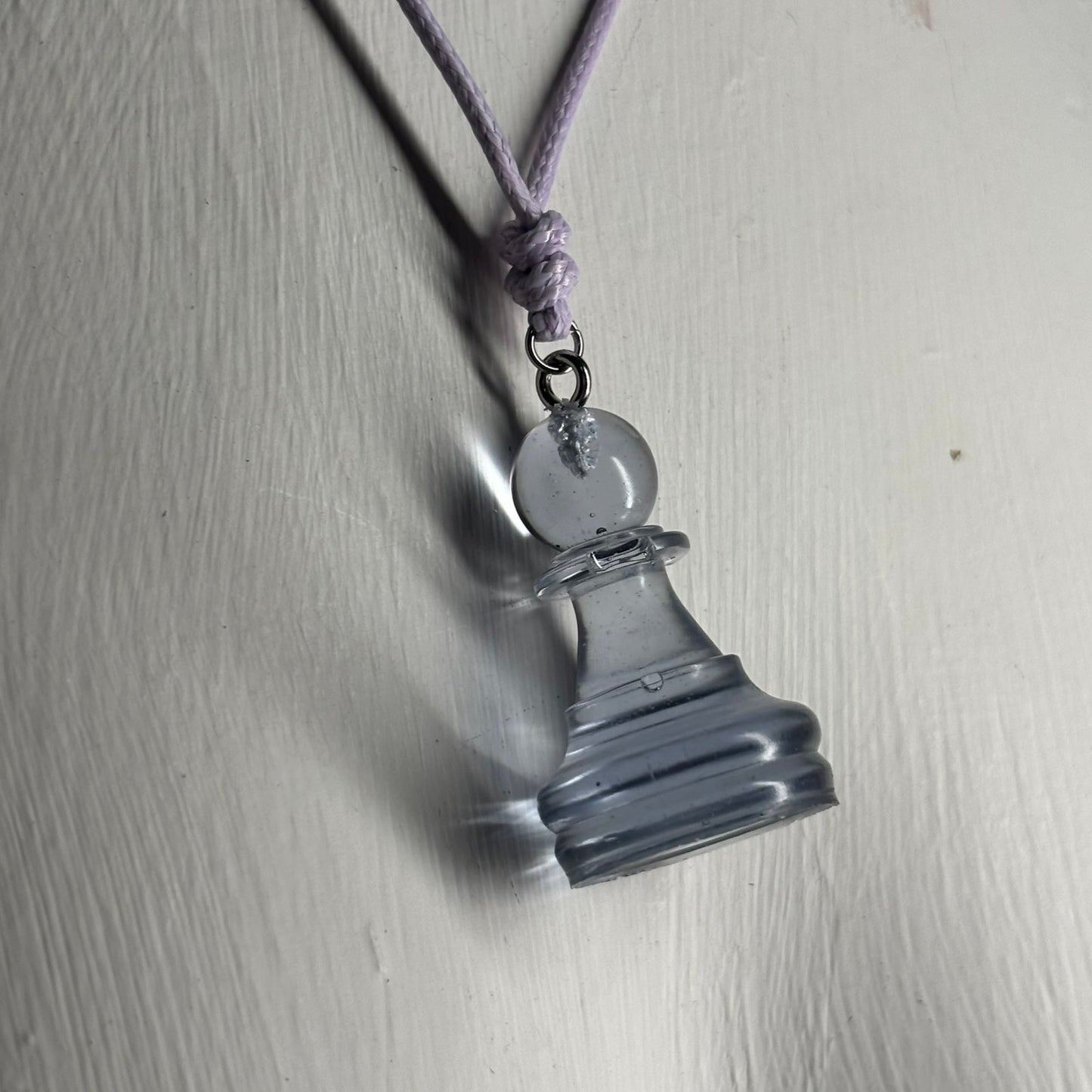 Pure Blue Pawn - Handmade Resin Chess Necklace