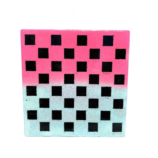 Pink Blue Color Mix - Resin Coated Chess Board