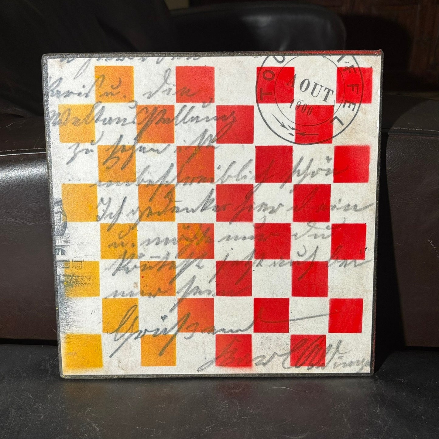 Vintage Sunset Writing - Scrapbook Chess Board
