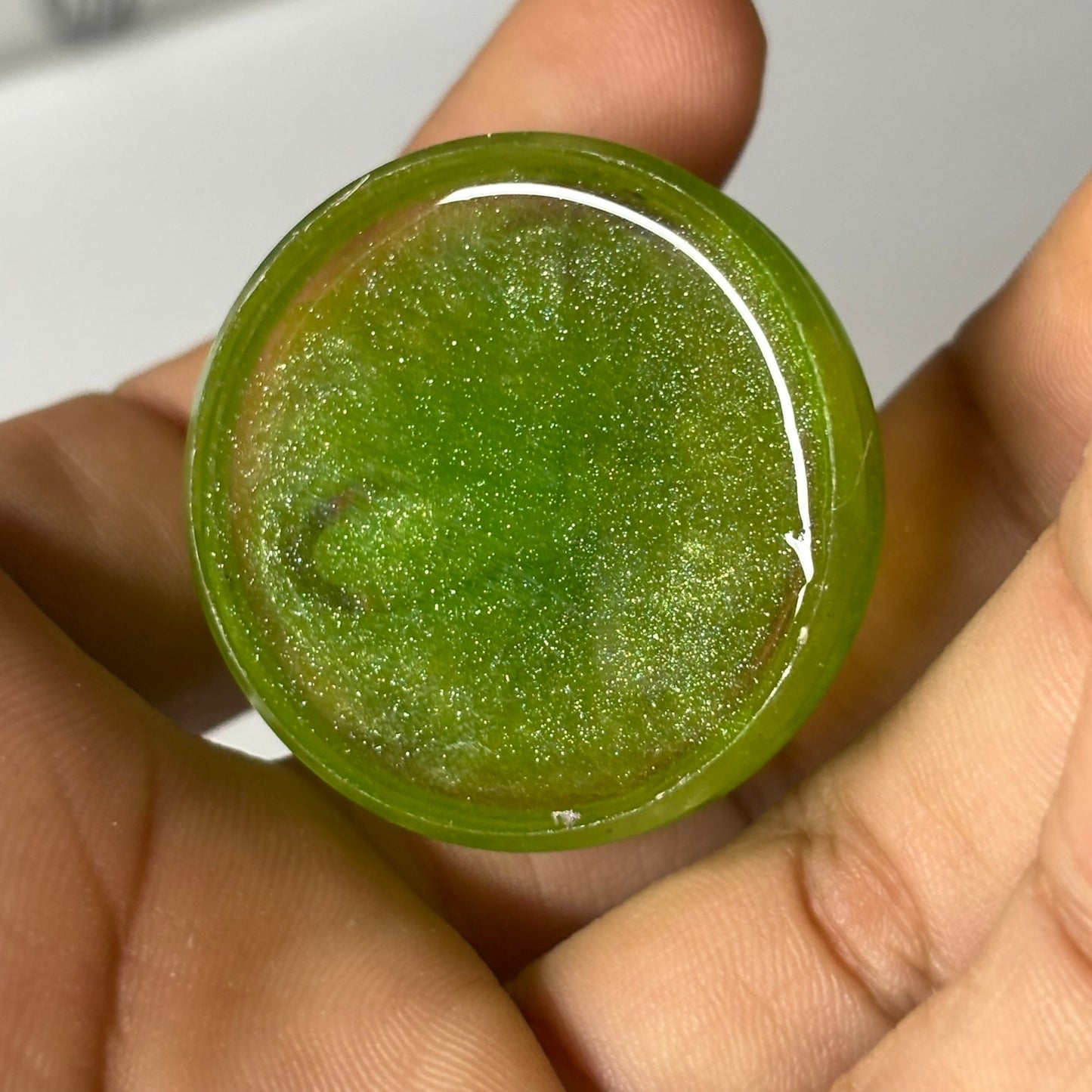 Lime Green Rook - Handmade Resin Keychain - Large Edition