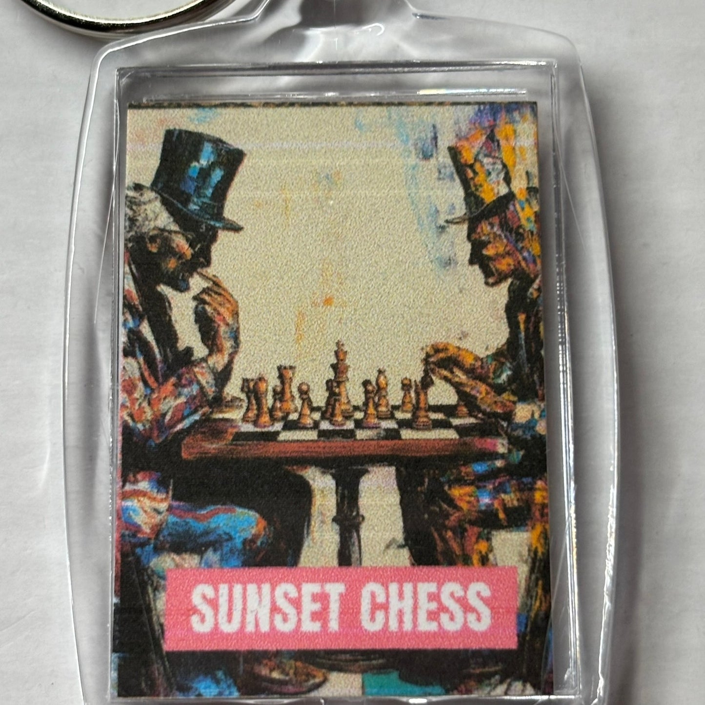 Vintage Men - Chess  Photo Keychain