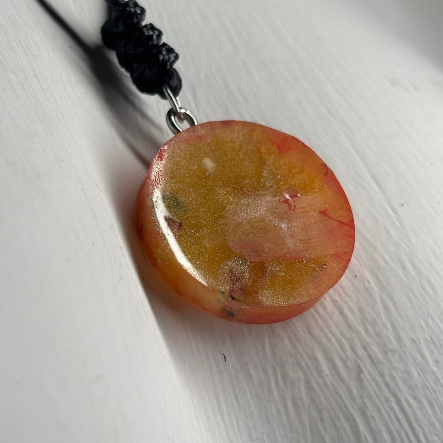 Orange Royal Pawn - Handmade Resin Chess Necklace