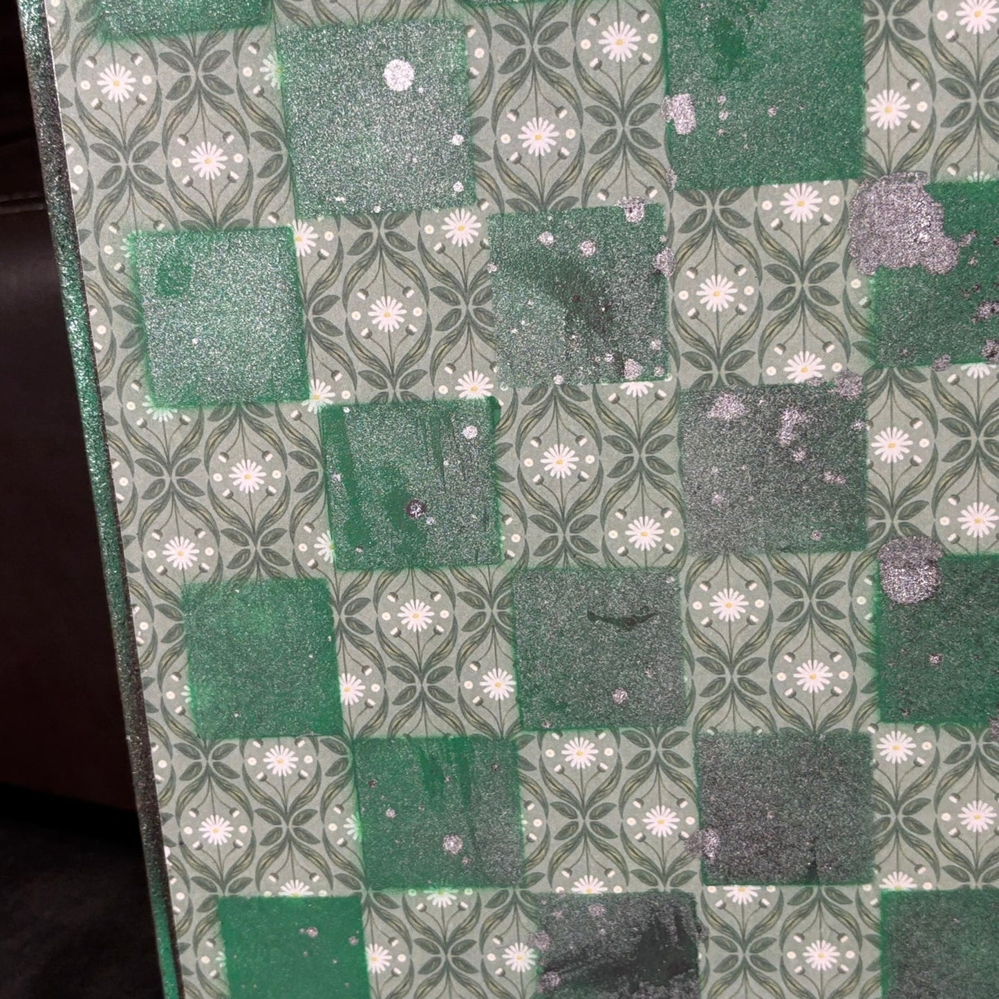 Vintage Chrome Green - Scrapbook Chess Board
