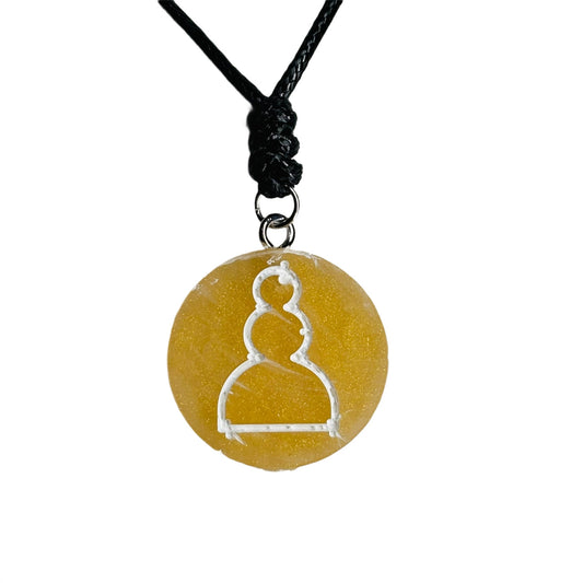 Yellow Pawn - Handmade Resin Chess Necklace