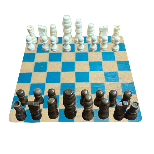 Sky Blue Cream - Mini Chess Set