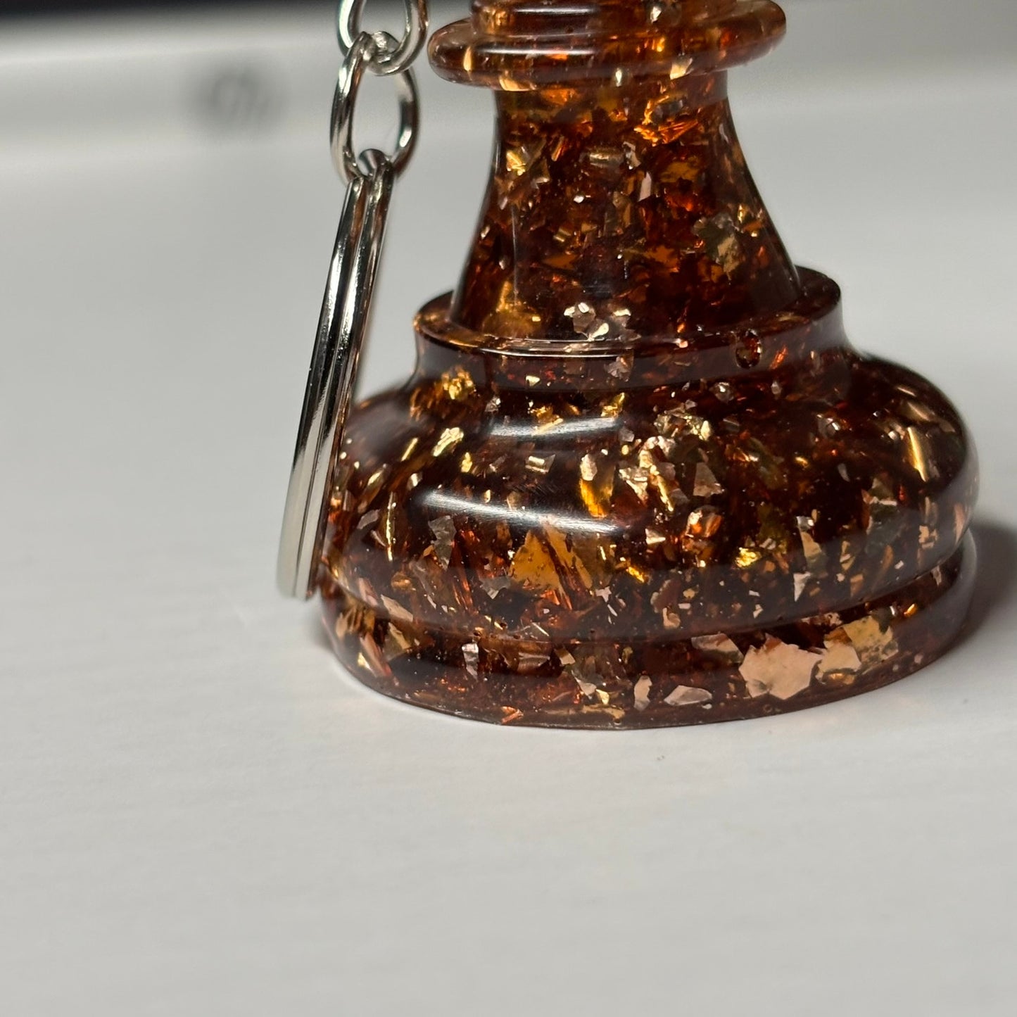 Amber Crystal Pawn - Handmade Resin Keychain - Large Edition