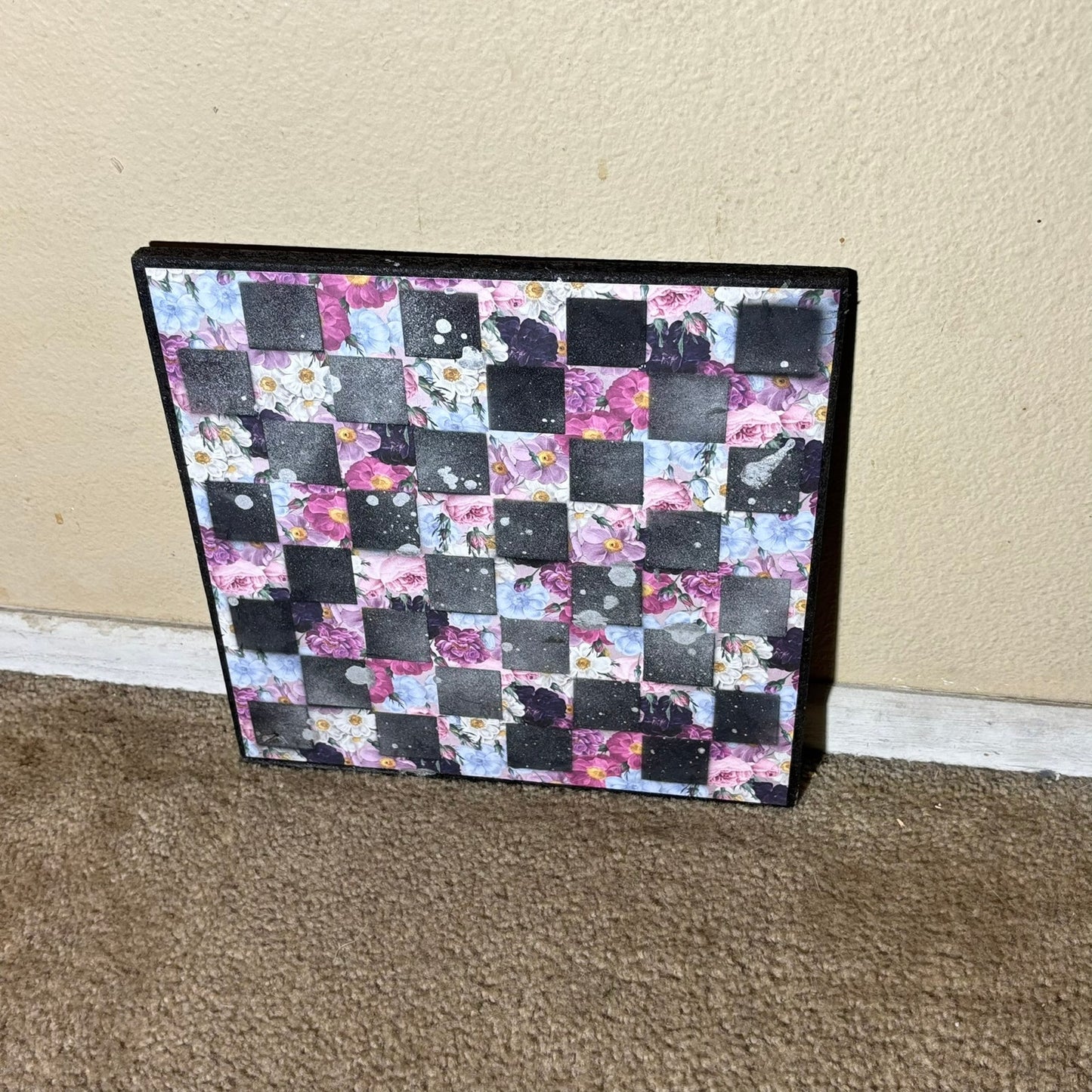 Purple Flower Chrome Sprinkles - Scrapbook Chess Board