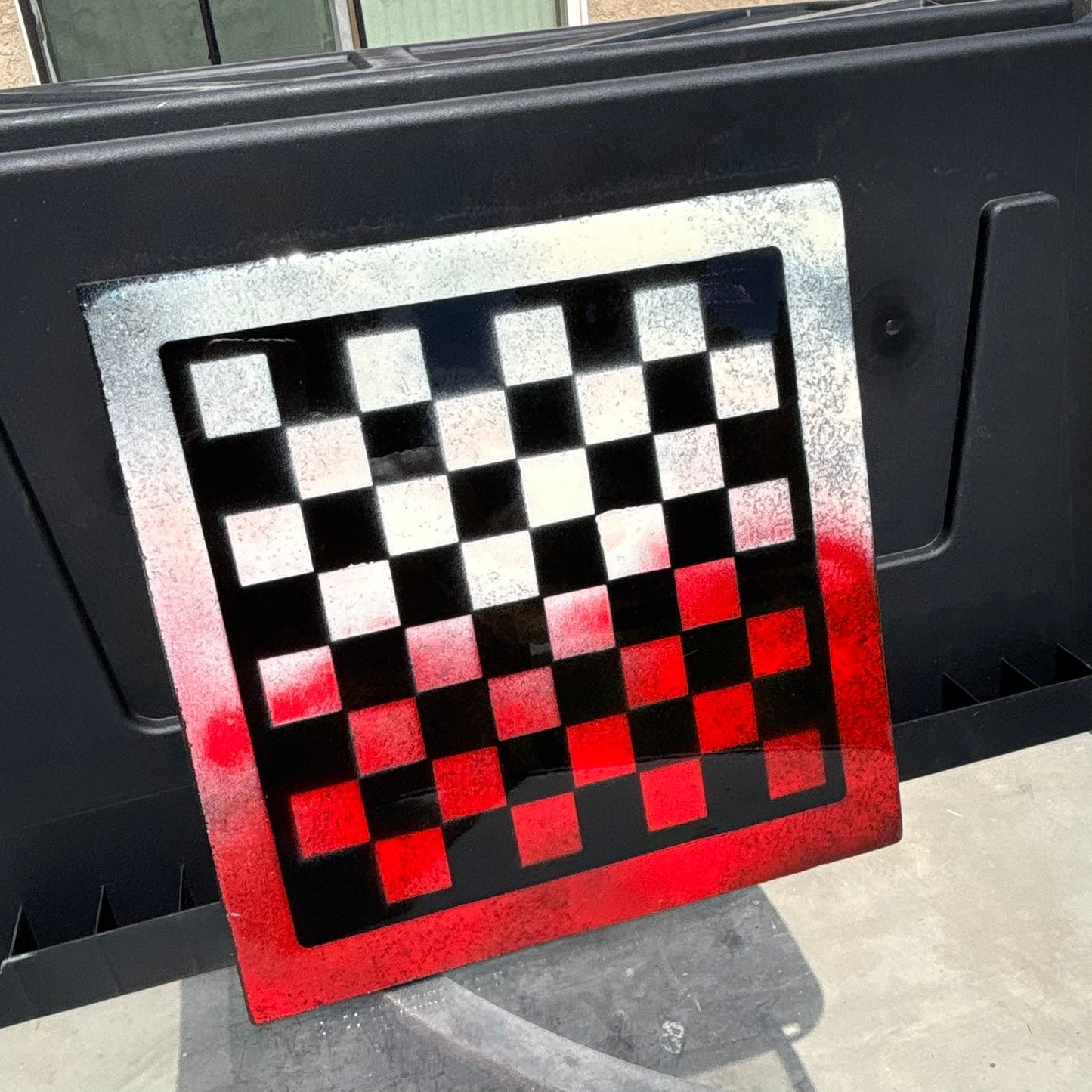 Red White Void - Resin Coated Chess Board