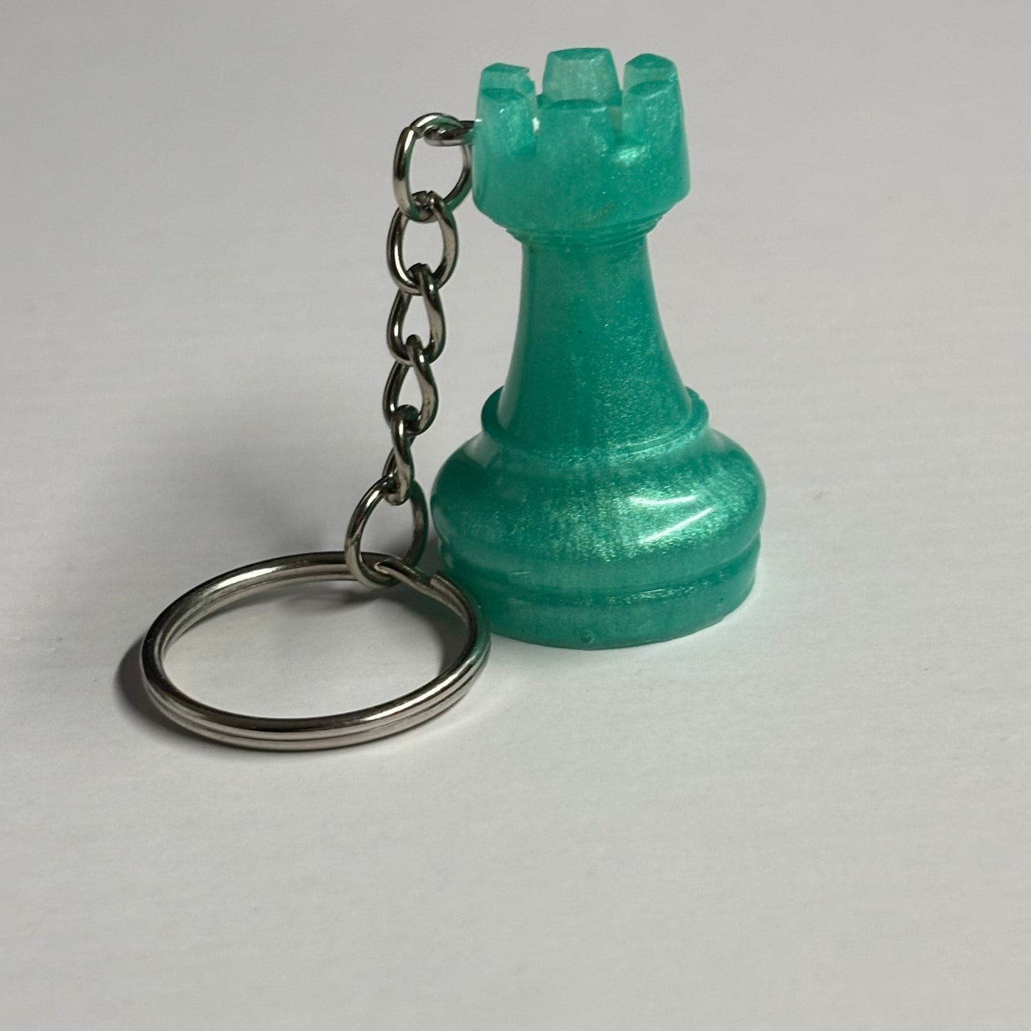Seaside Green Rook - Handmade Resin Keychain