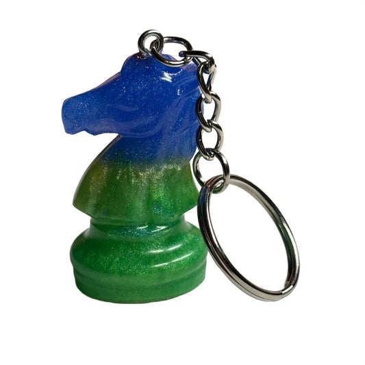 Blue Green Knight - Handmade Resin Keychain