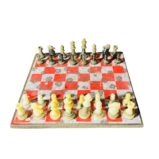 Dark Flower Play - Scrapbook Chess Set