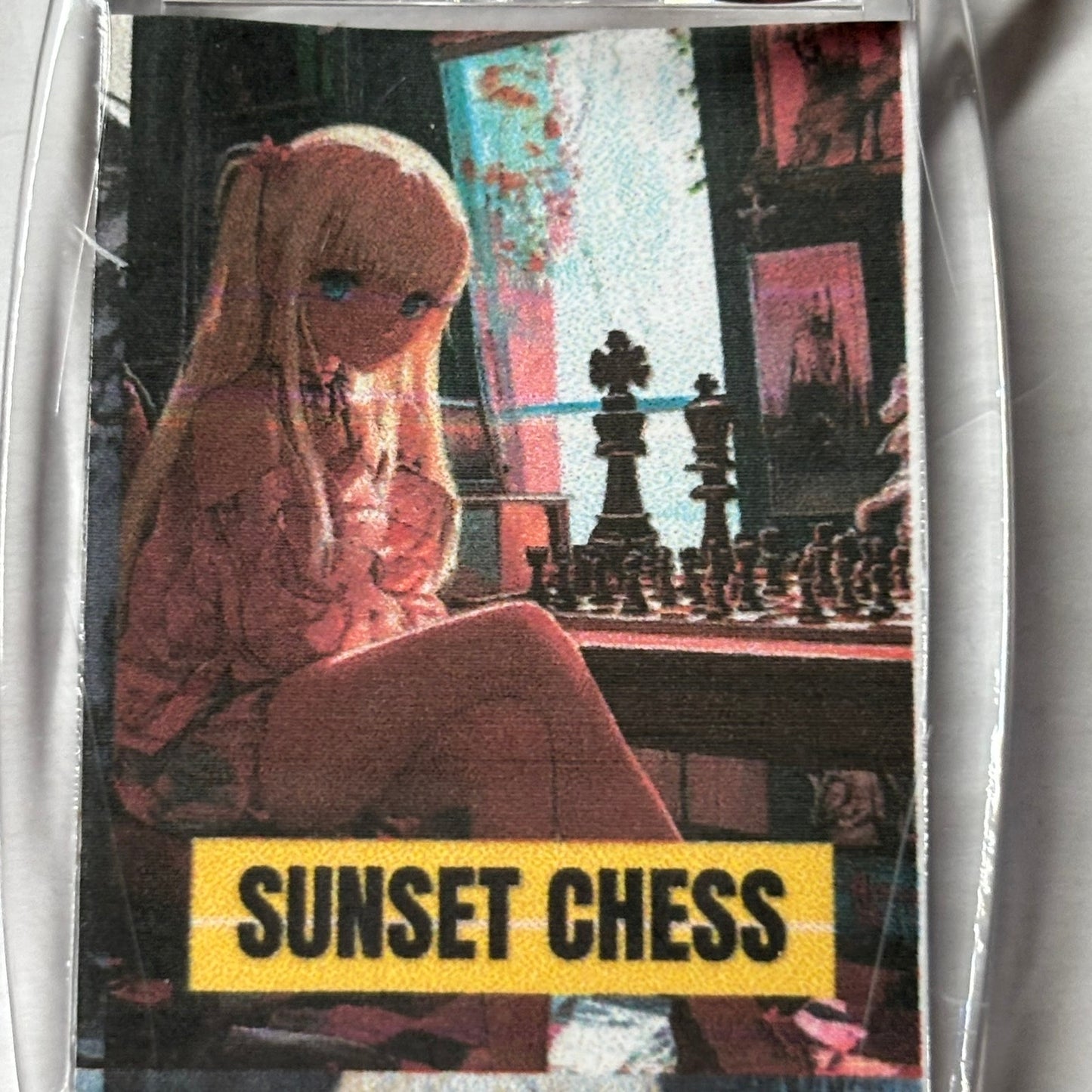 Pink Delight - Chess  Photo Keychain