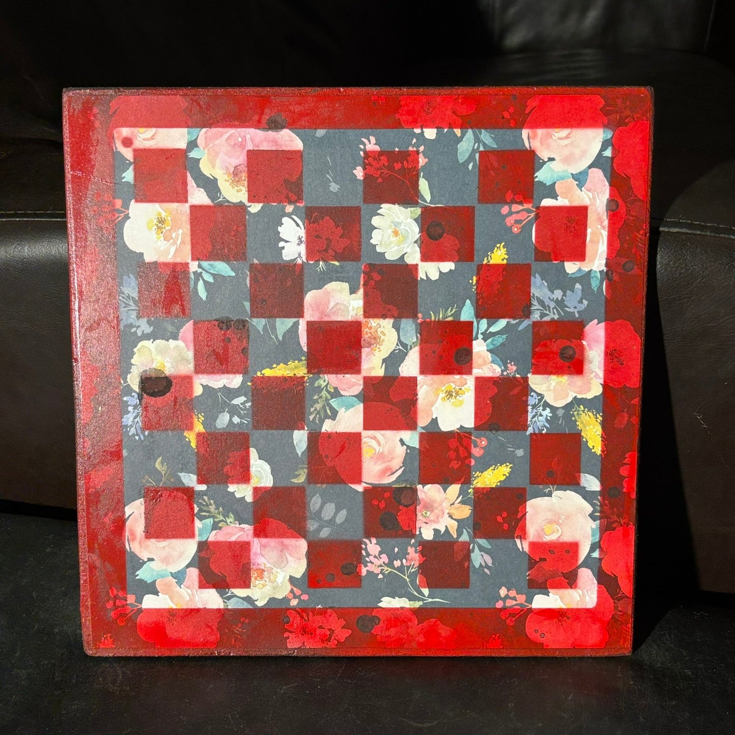 Cherry Red Vintage - Scrapbook Chess Board
