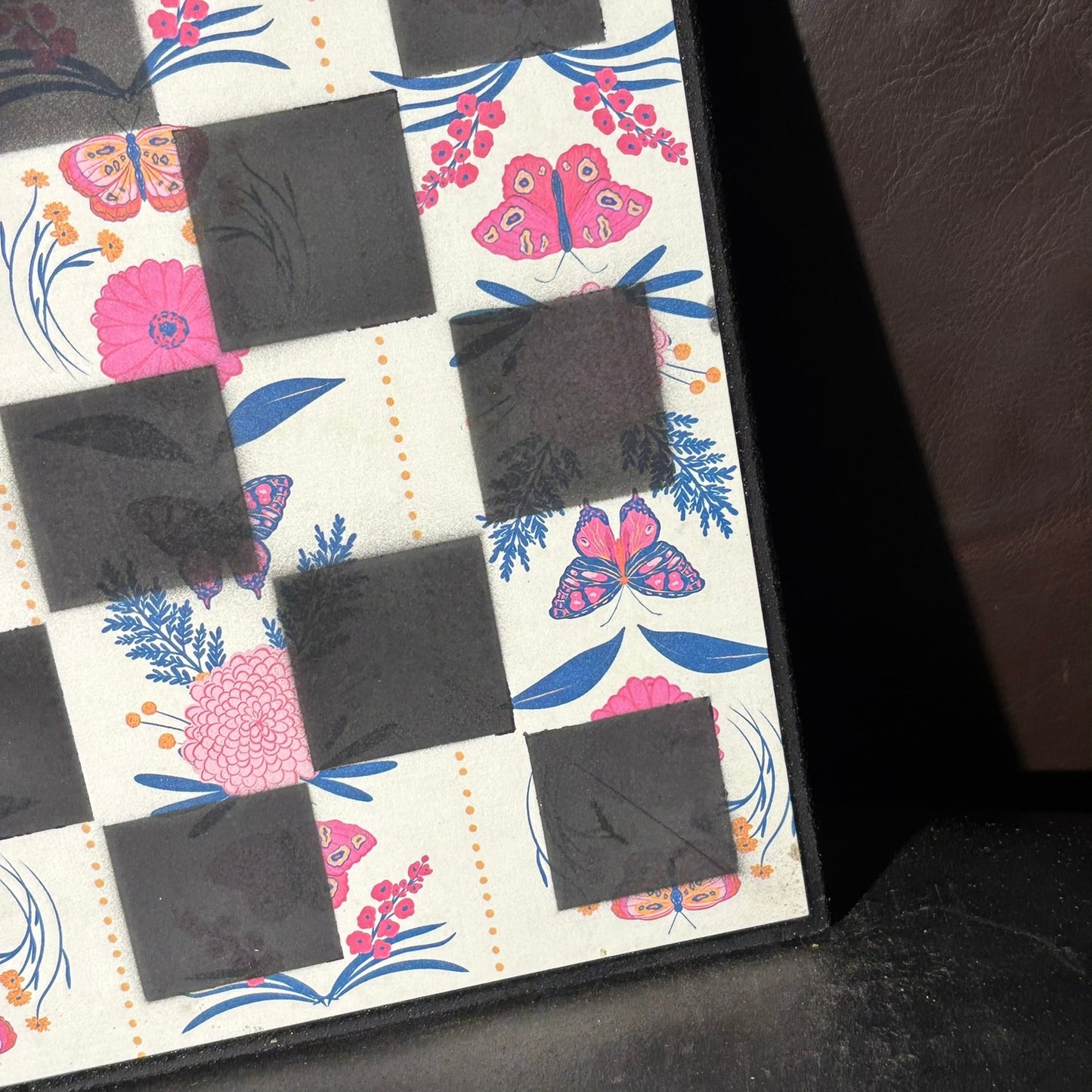 Pink & White - Scrapbook Chess Board