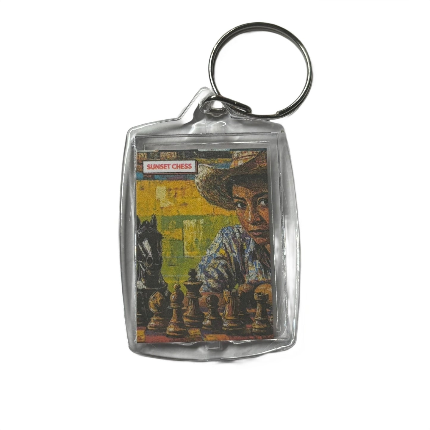 Serious Girl - Chess  Photo Keychain