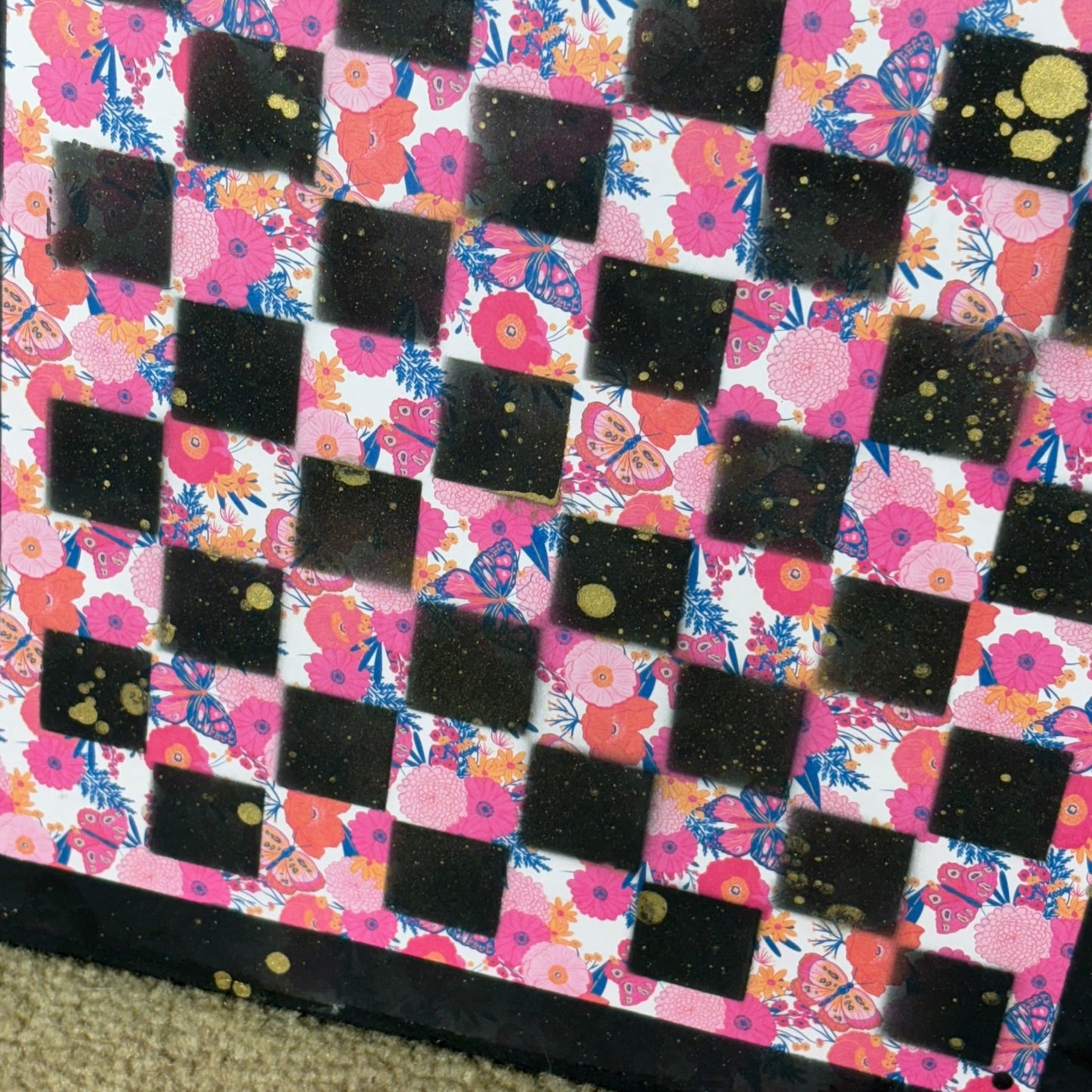 Pink Blush - Scrapbook Chess Board