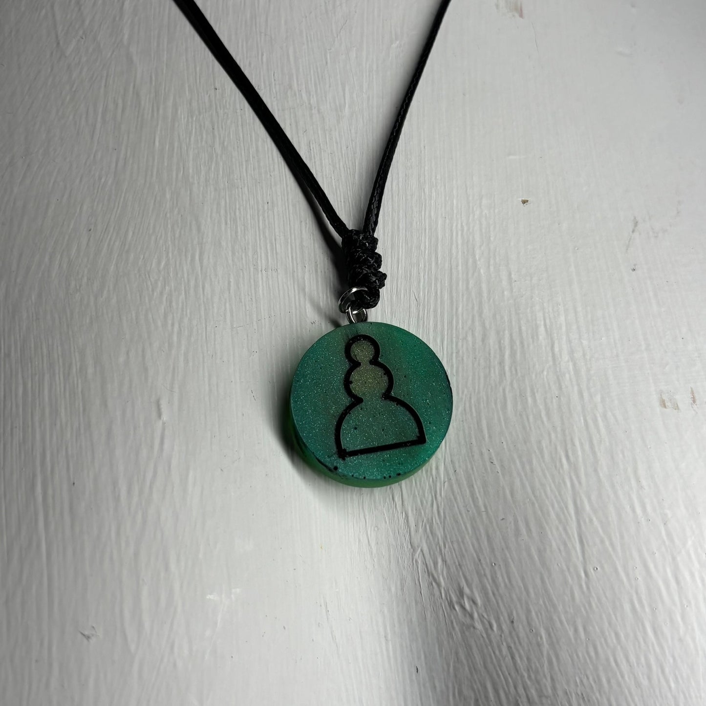 Green Pawn - Handmade Resin Chess Necklace