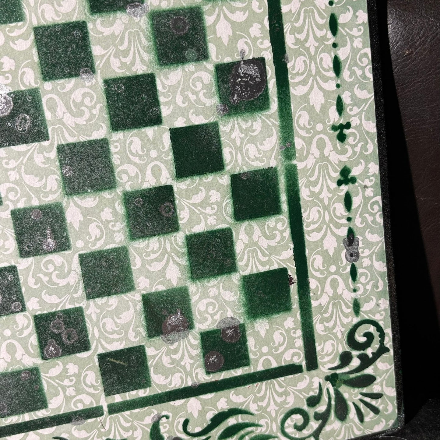 Vintage Green - Scrapbook Chess Board