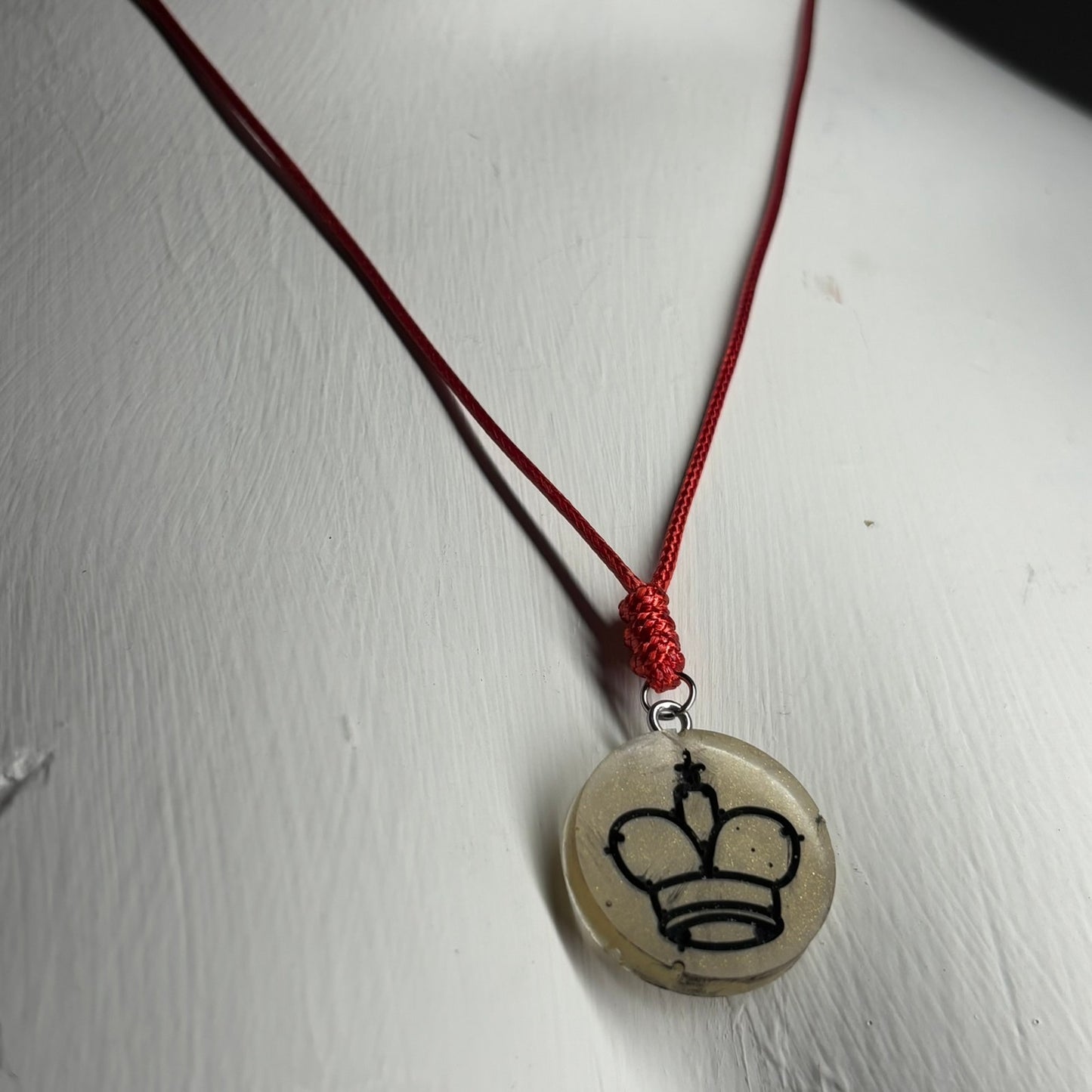 Yellow King - Handmade Resin Chess Necklace