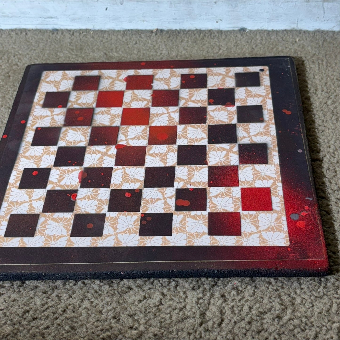 Red, Black & Yellow - Scrapbook Chess Board