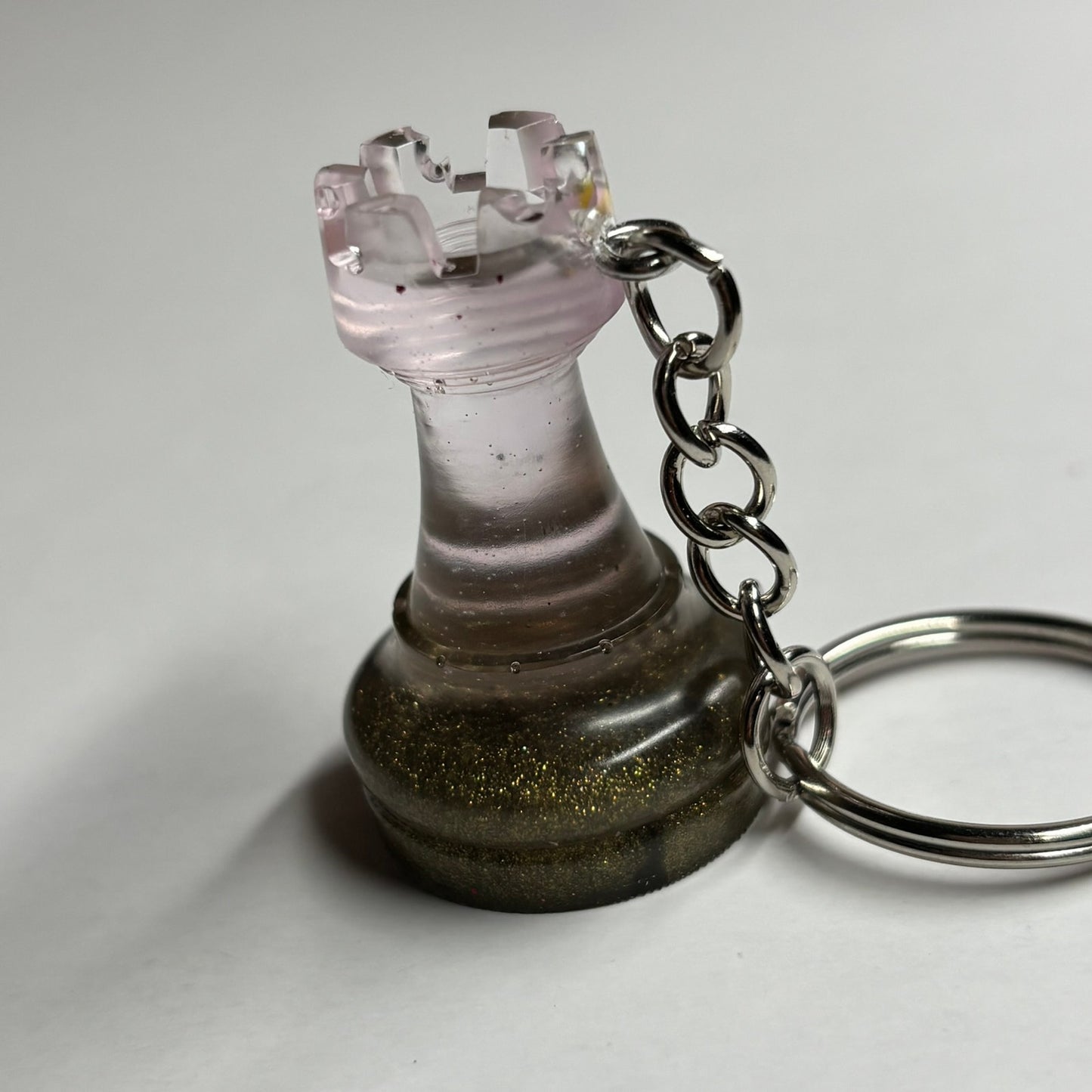 Fancy Pink Rook - Handmade Resin Keychain