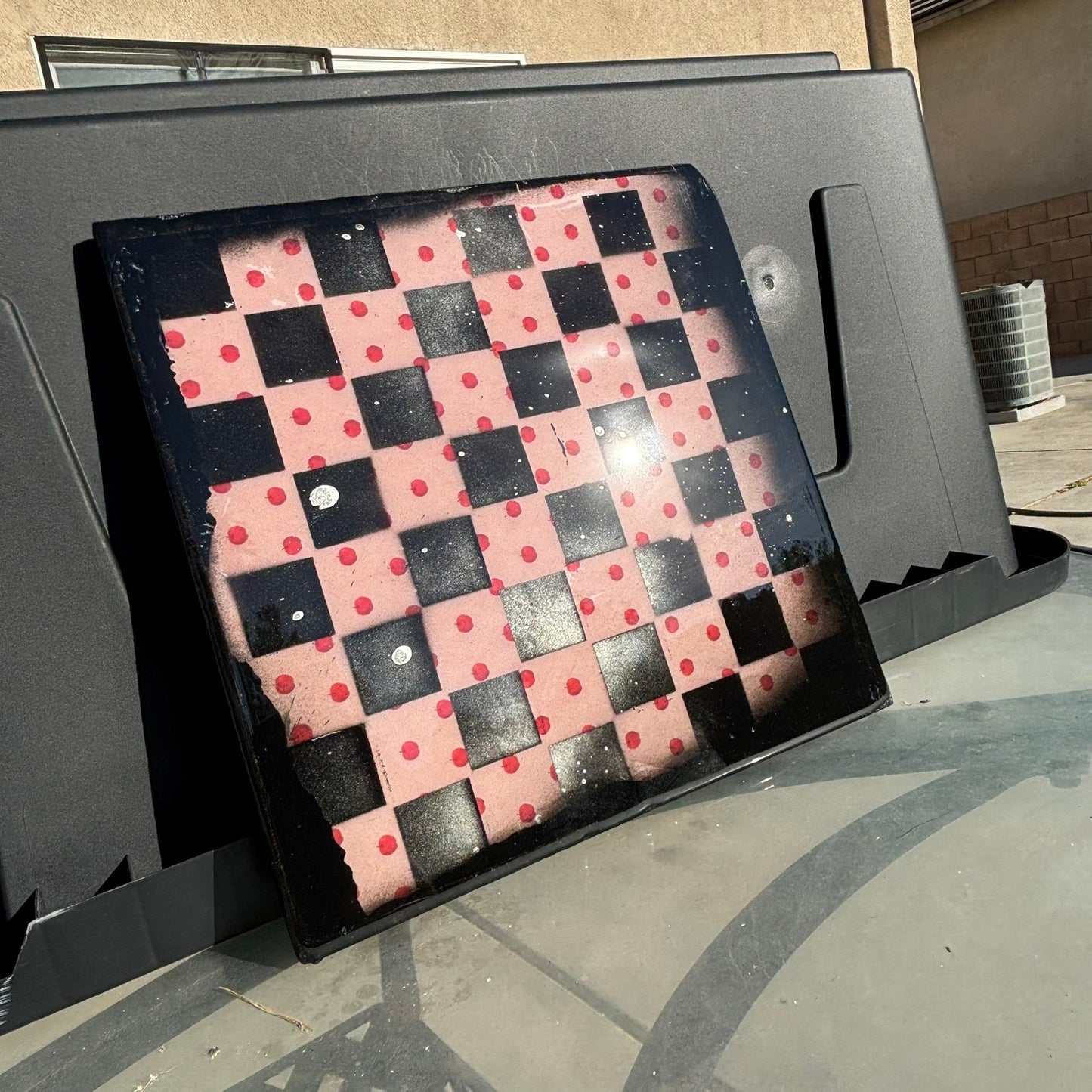 Spotted Pink - Resin Coated Chess Board