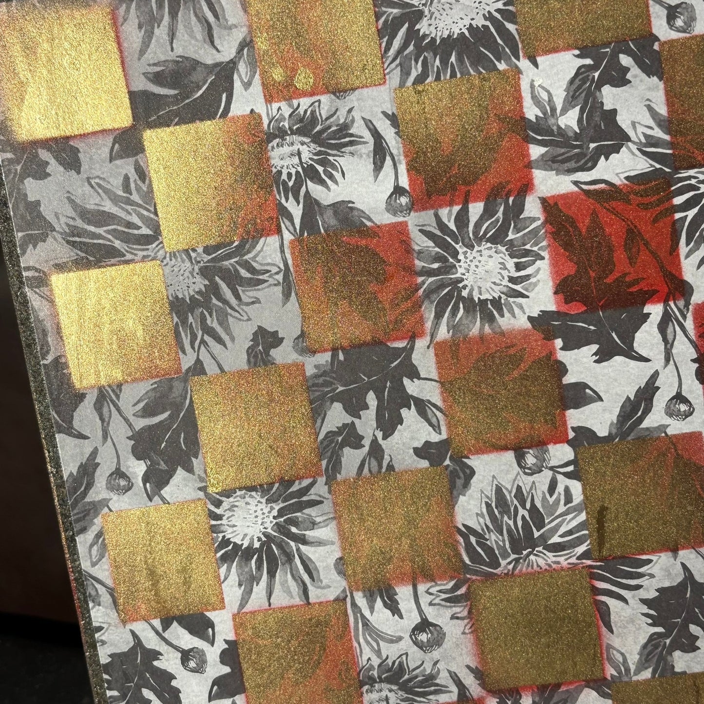 Vintage Golden Red - Scrapbook Chess Board