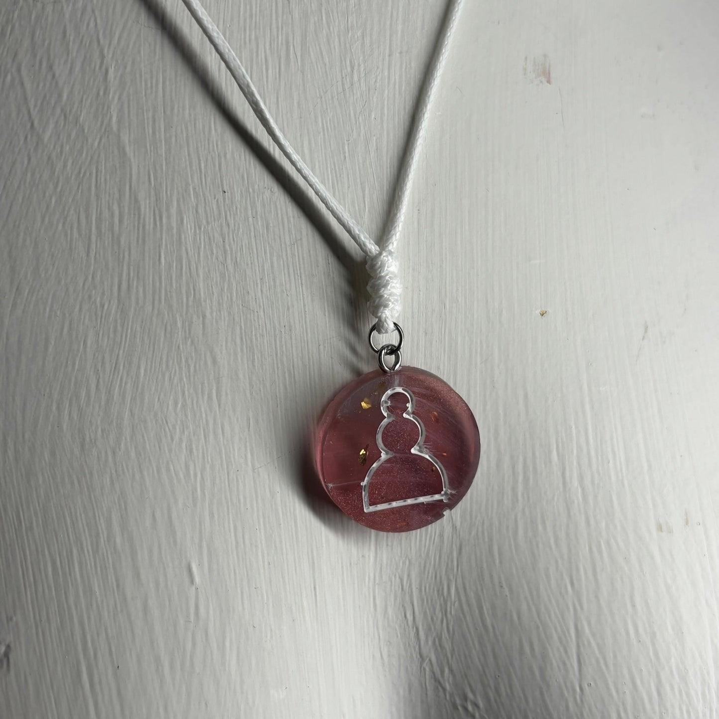 Violet Red Pawn - Handmade Resin Chess Necklace