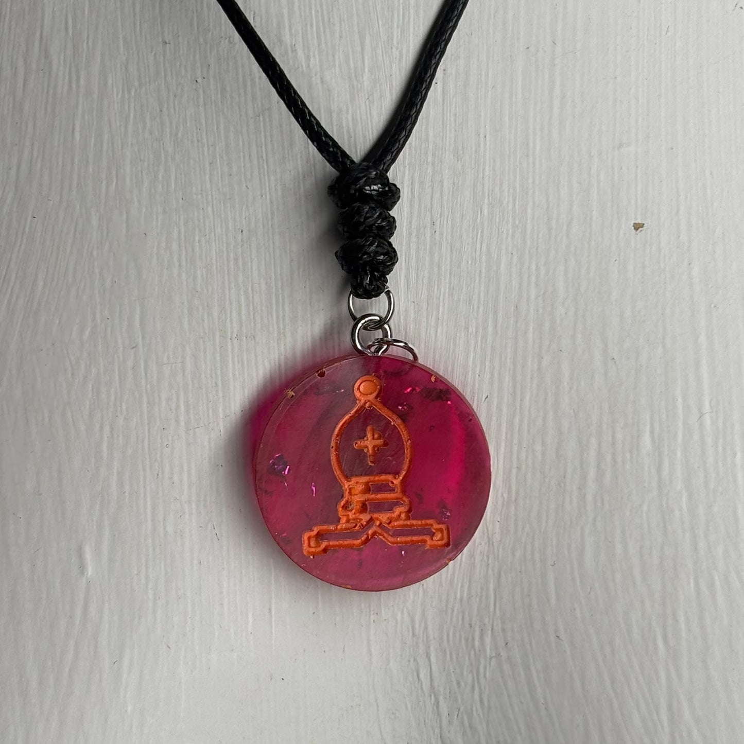Red Translucent - Handmade Resin Chess Necklace