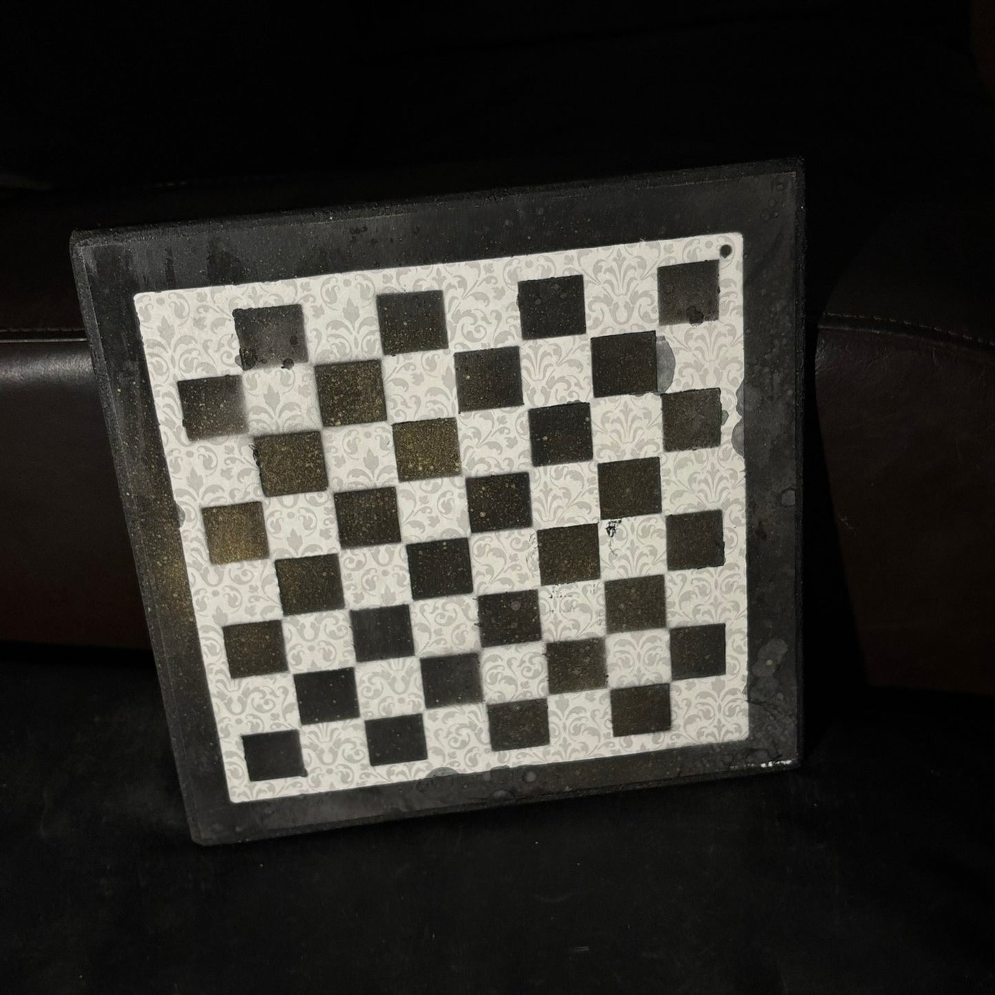 Gray & Black Gold Mist - Scrapbook Chess Board