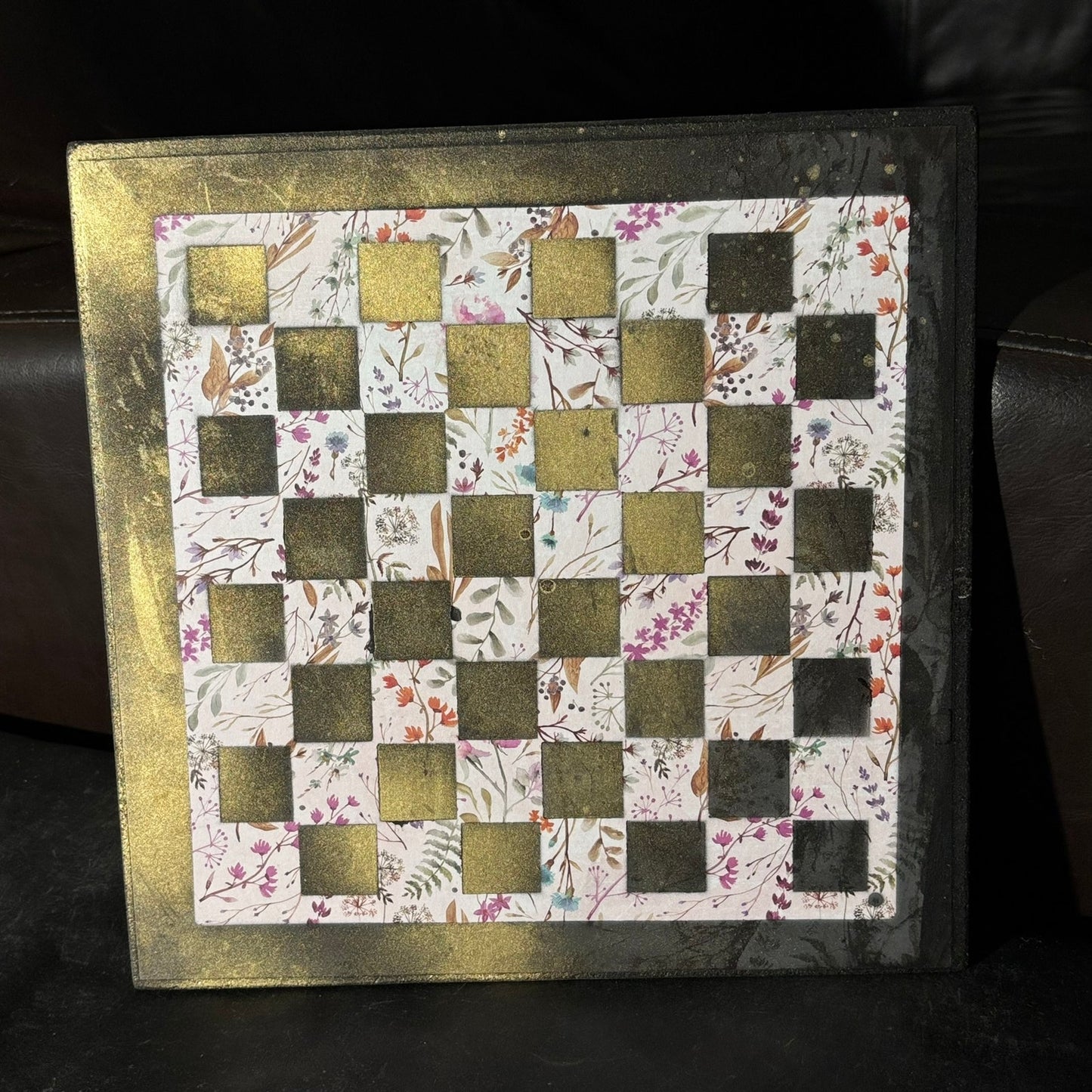 Flowing Flowers - Scrapbook Chess Board