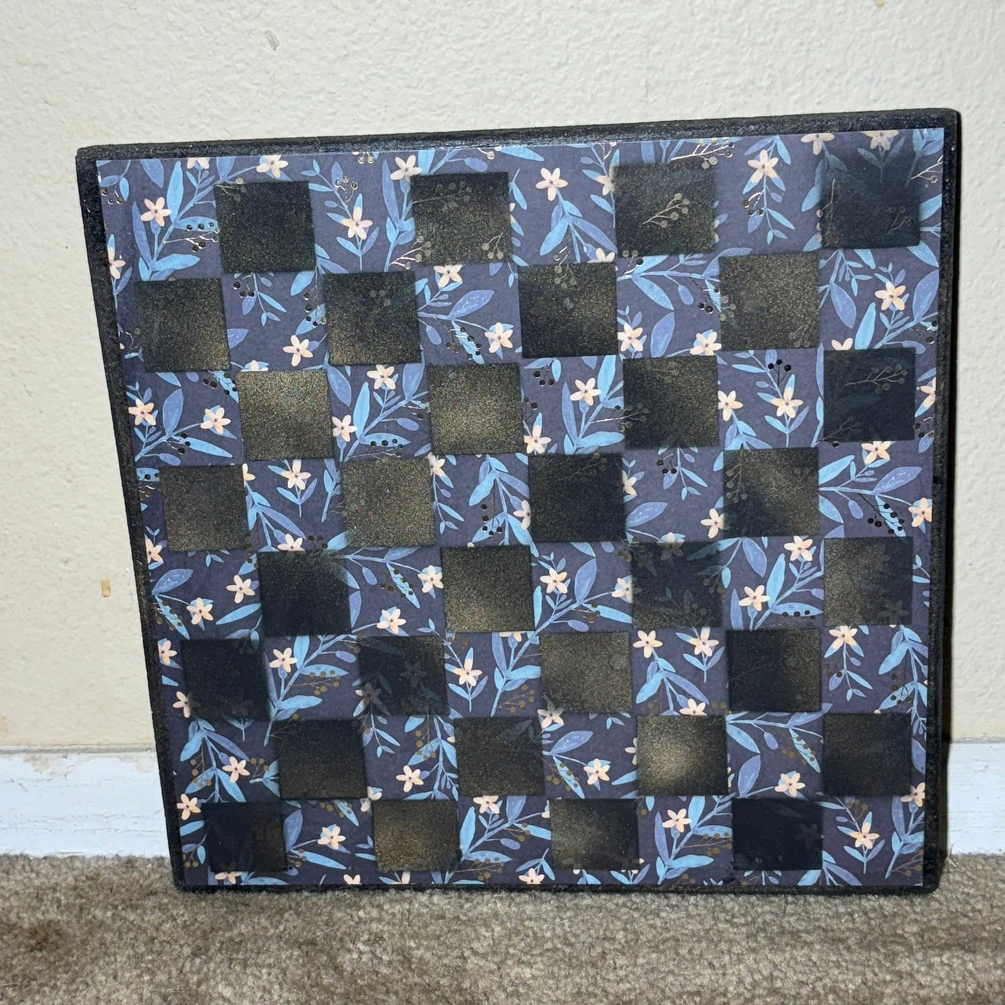 Simple Blue Vintage - Scrapbook Chess Board