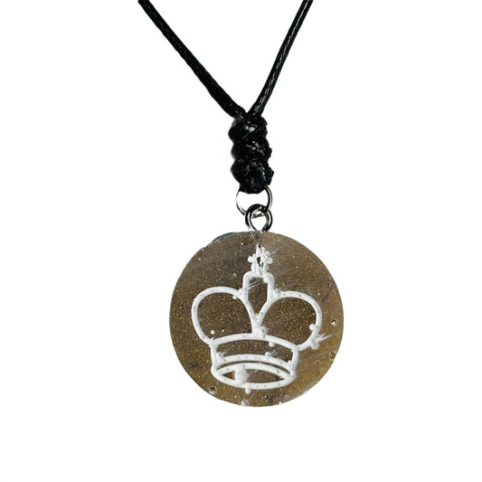 Yellow King - Handmade Resin Chess Necklace