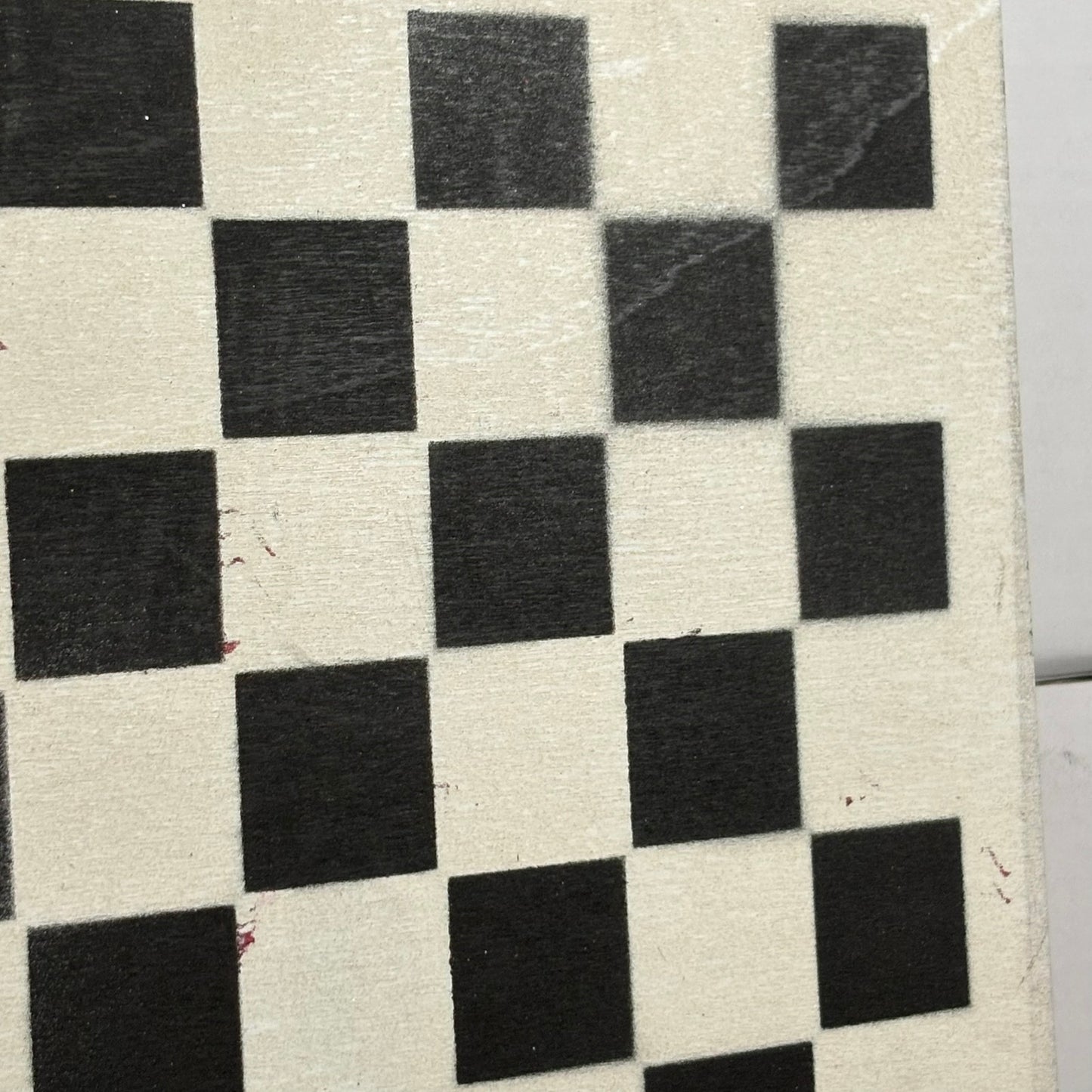 Cream White & Black - Painted Thin Wooden Chess Board