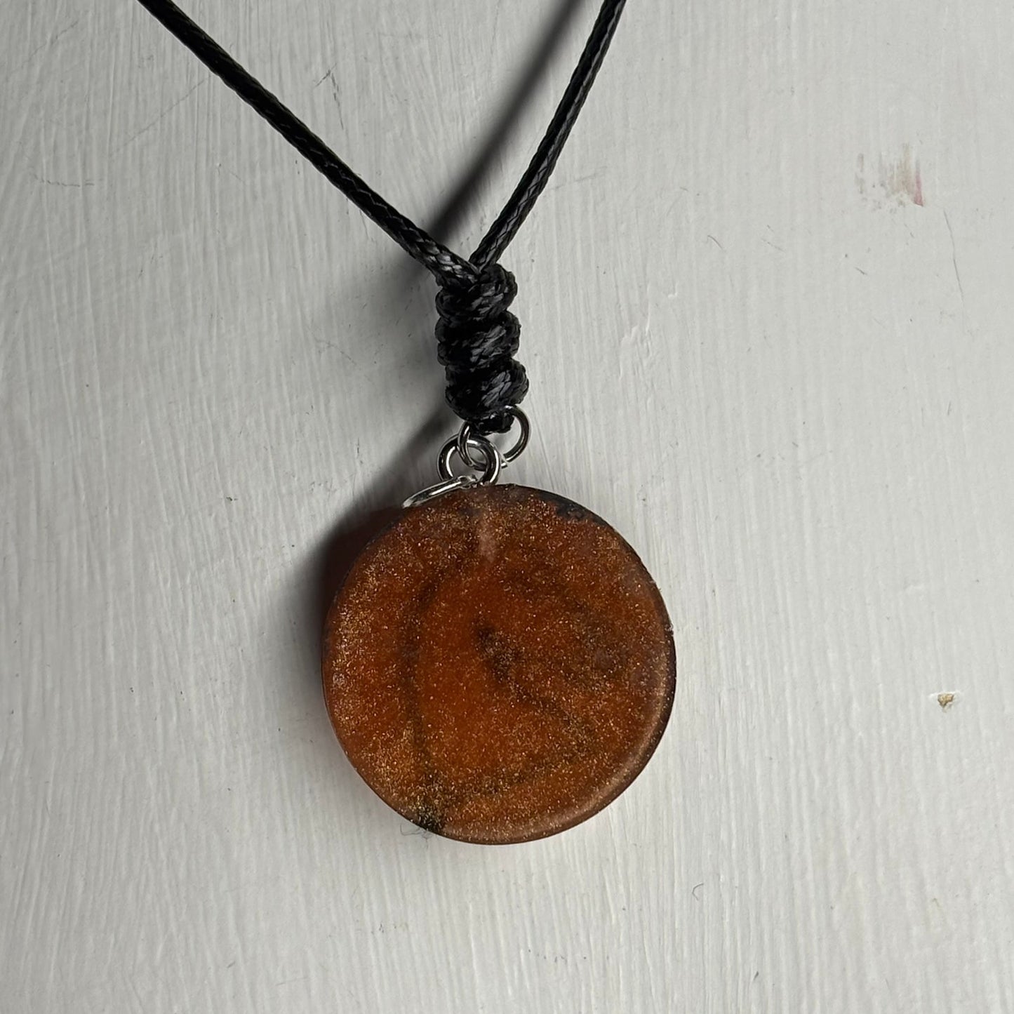 Dark Orange Knight - Handmade Resin Chess Necklace