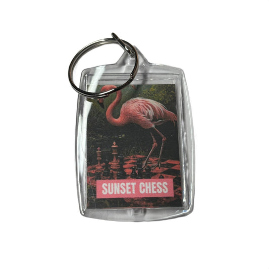 Flamingo - Chess  Photo Keychain