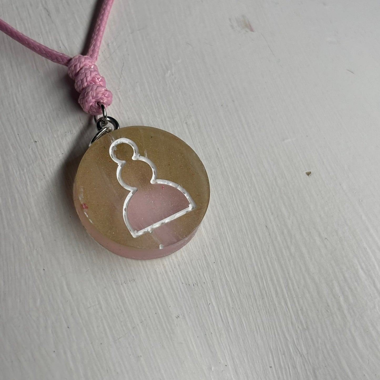 Sand Pink Pawn - Handmade Resin Chess Necklace