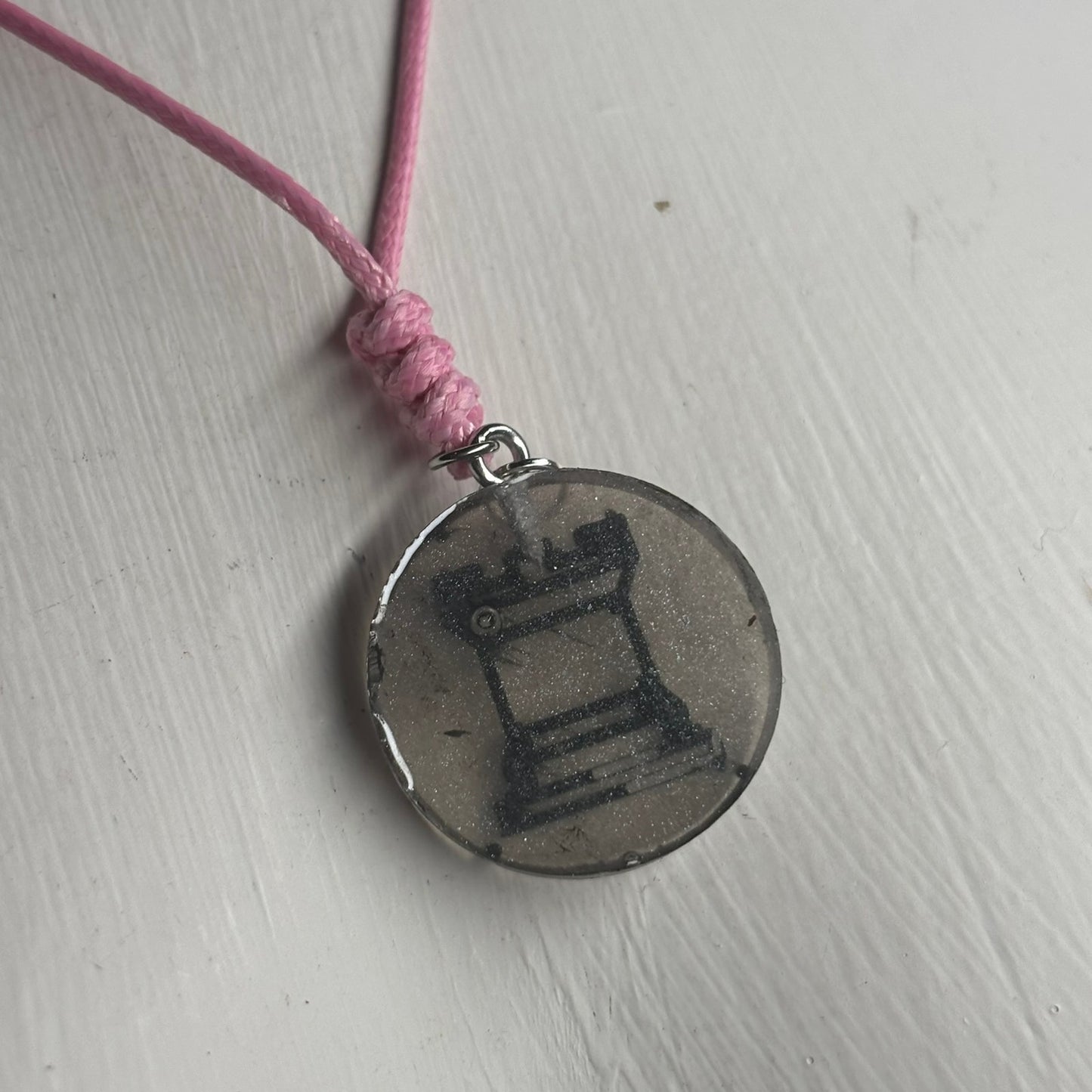 Silver Rook - Handmade Resin Chess Necklace
